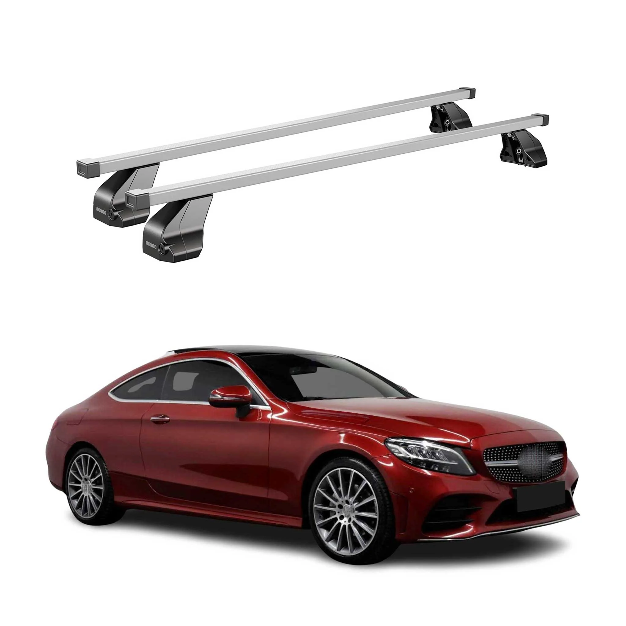 2017-2023 Mercedes C Class C205 Coupe Roof Rack Cross Bars Silver