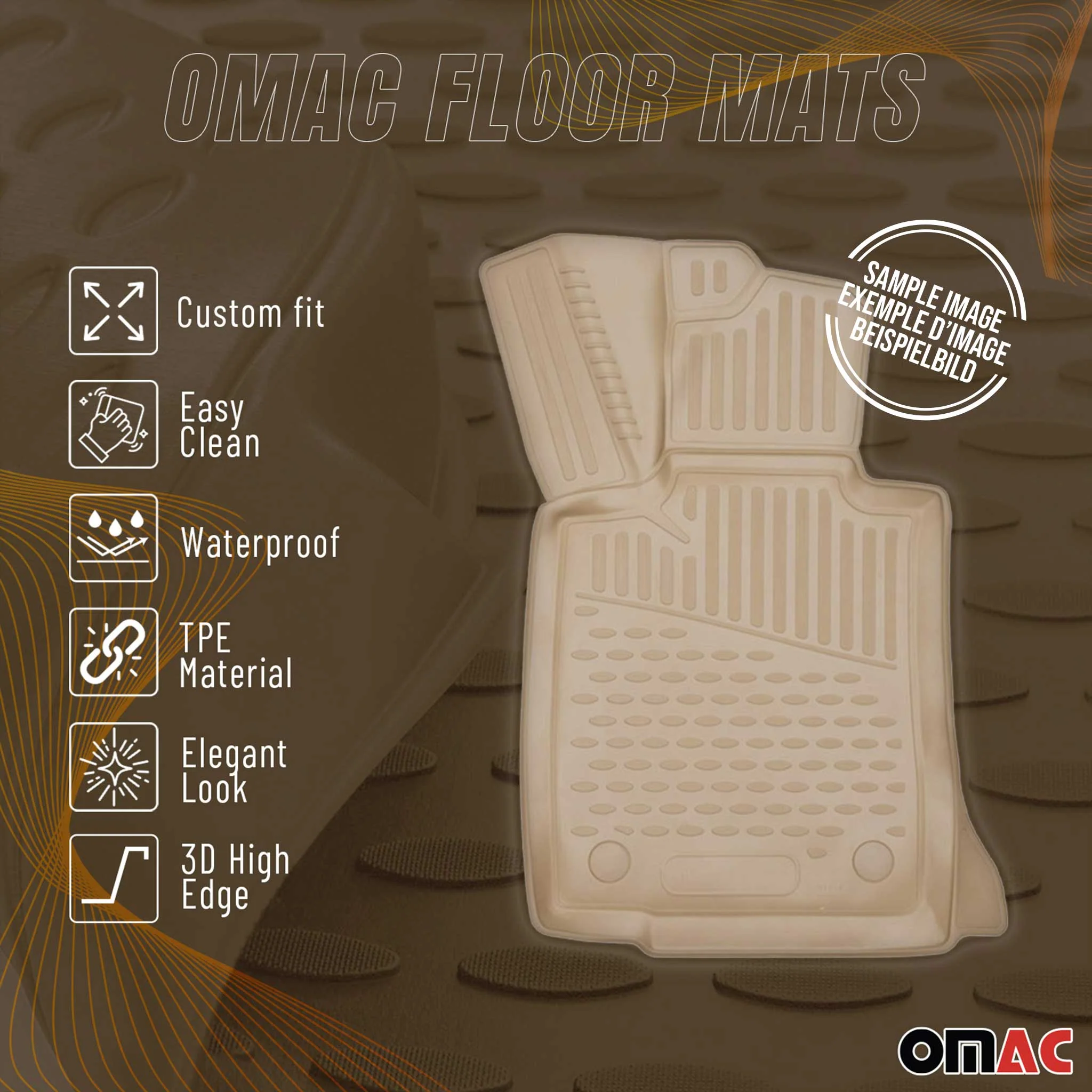 2010-2013 Lexus GX 460 Floor Mats Liners Full Set All Weather Beige - Image 2