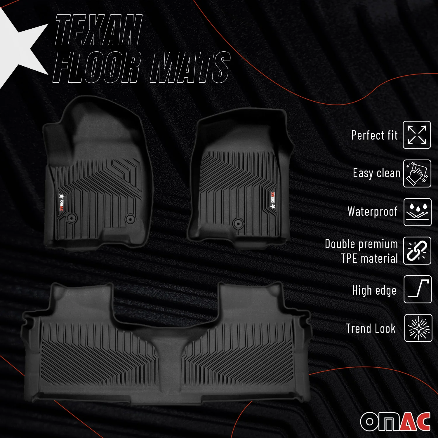 2021-2026 GMC Yukon XL Premium Floor Mats Liners Black - Image 2