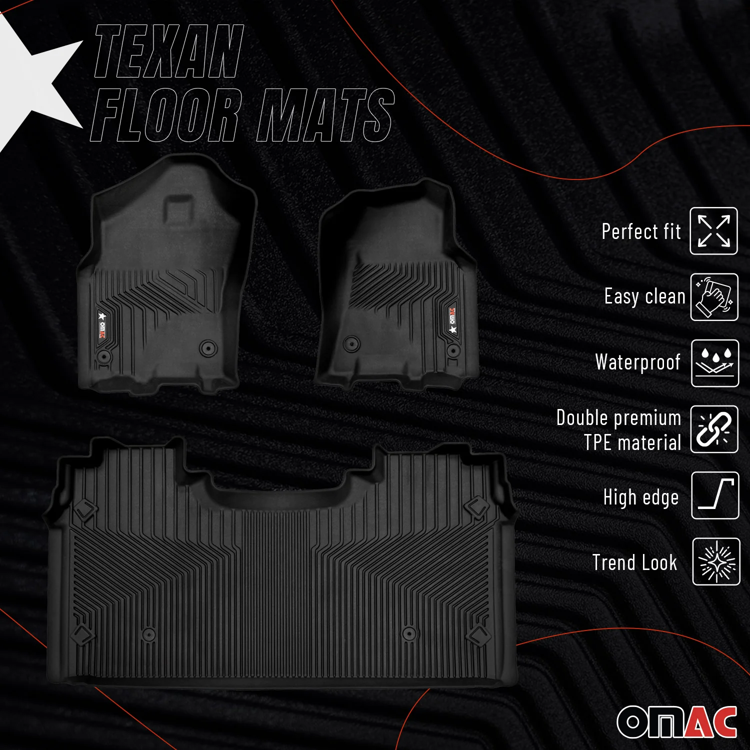 2019-2024 RAM 1500 Limited Crew Cab Premium Floor Mats Liners First and Second Row Set - Image 2