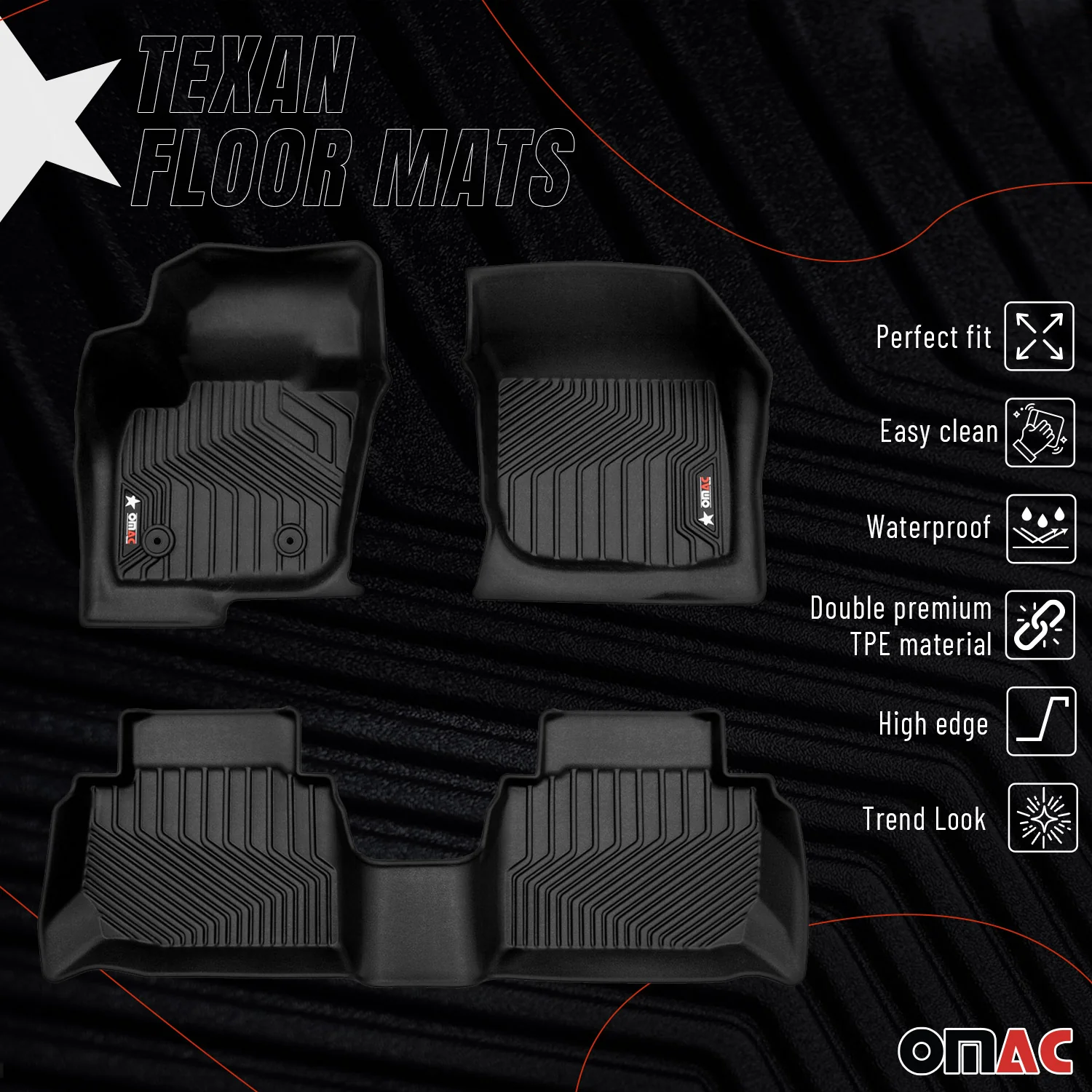 2017-2020 Lincoln MKZ Premium Floor Mats Liners First and Second Row Set Black - Image 2