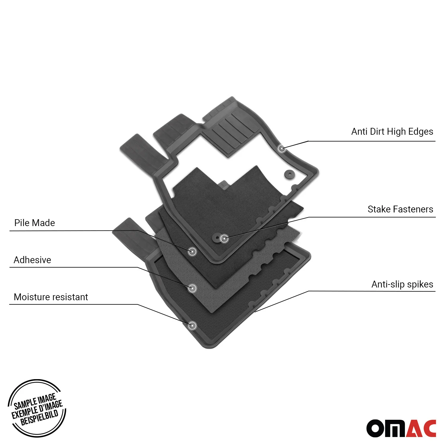 2017-2025 Mazda CX-5 2.gen Floor Mats Liners Full Set All Weather Black - Image 3