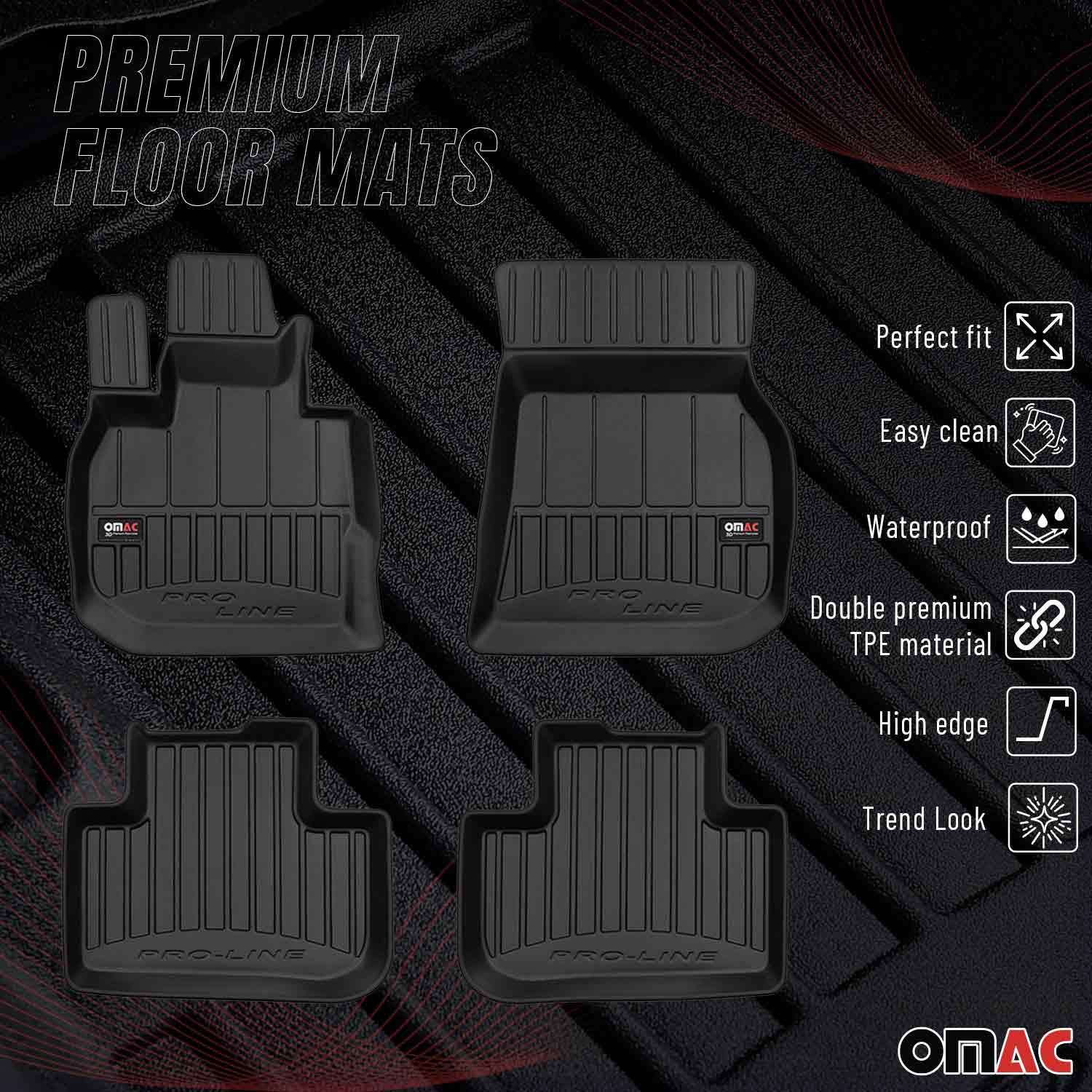 2018-2023 BMW X4 G02 Premium Floor Mats Liners Full Set All Weather Heavy Duty Black - Image 2