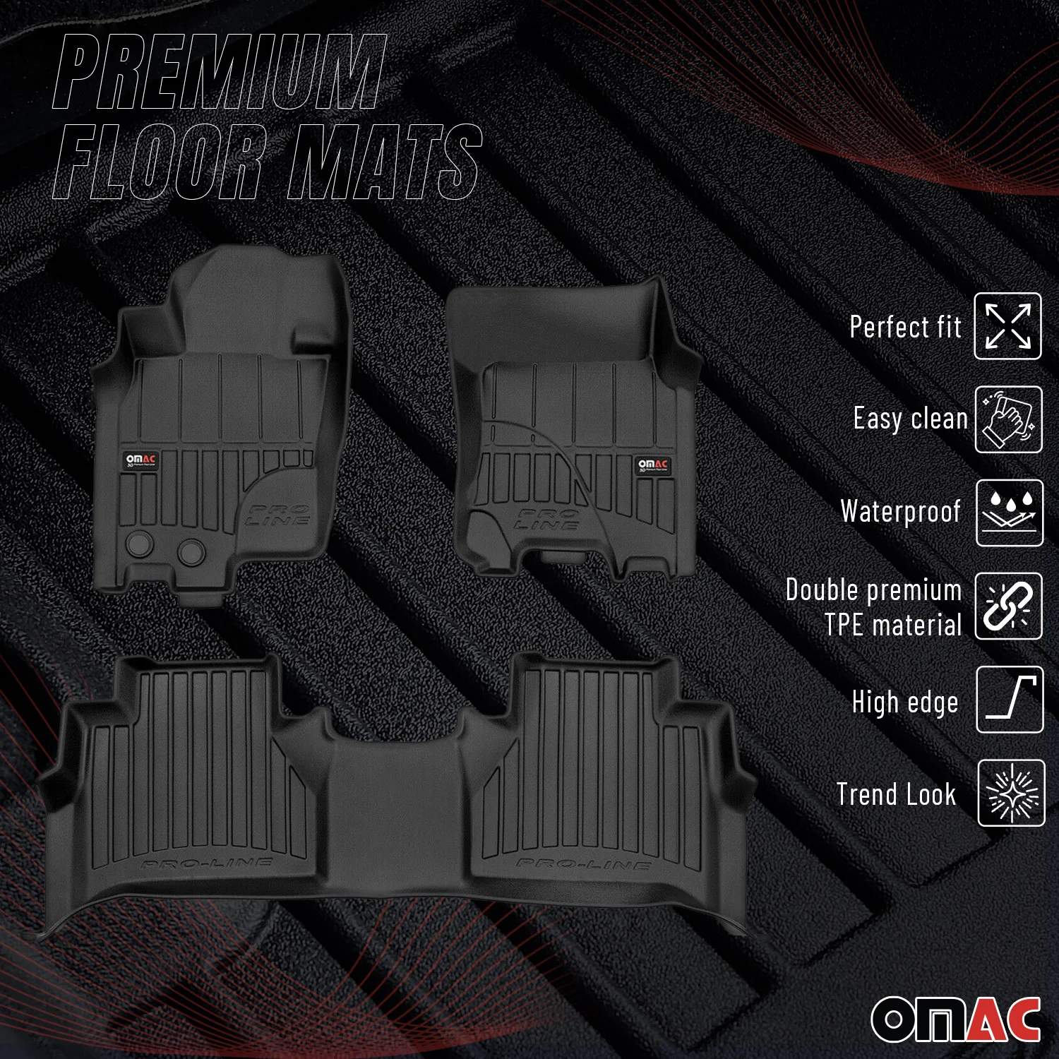 2014-2021 Nissan Frontier Crew Cab Premium Floor Mats Liners Full Set All Weather Heavy Duty Black - Image 2