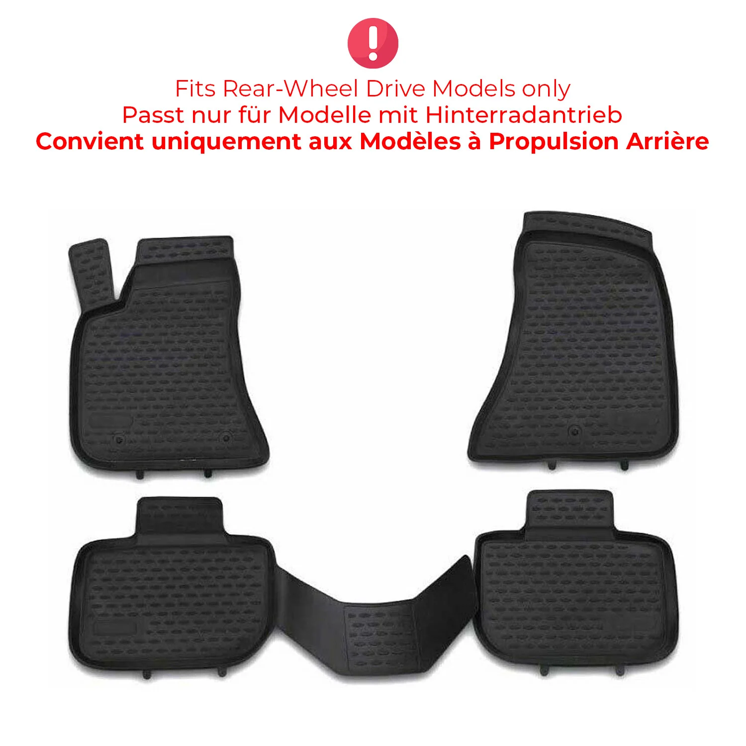 2011-2021 Dodge Charger RWD Floor Mats Liners Full Set All Weather Black - Image 2