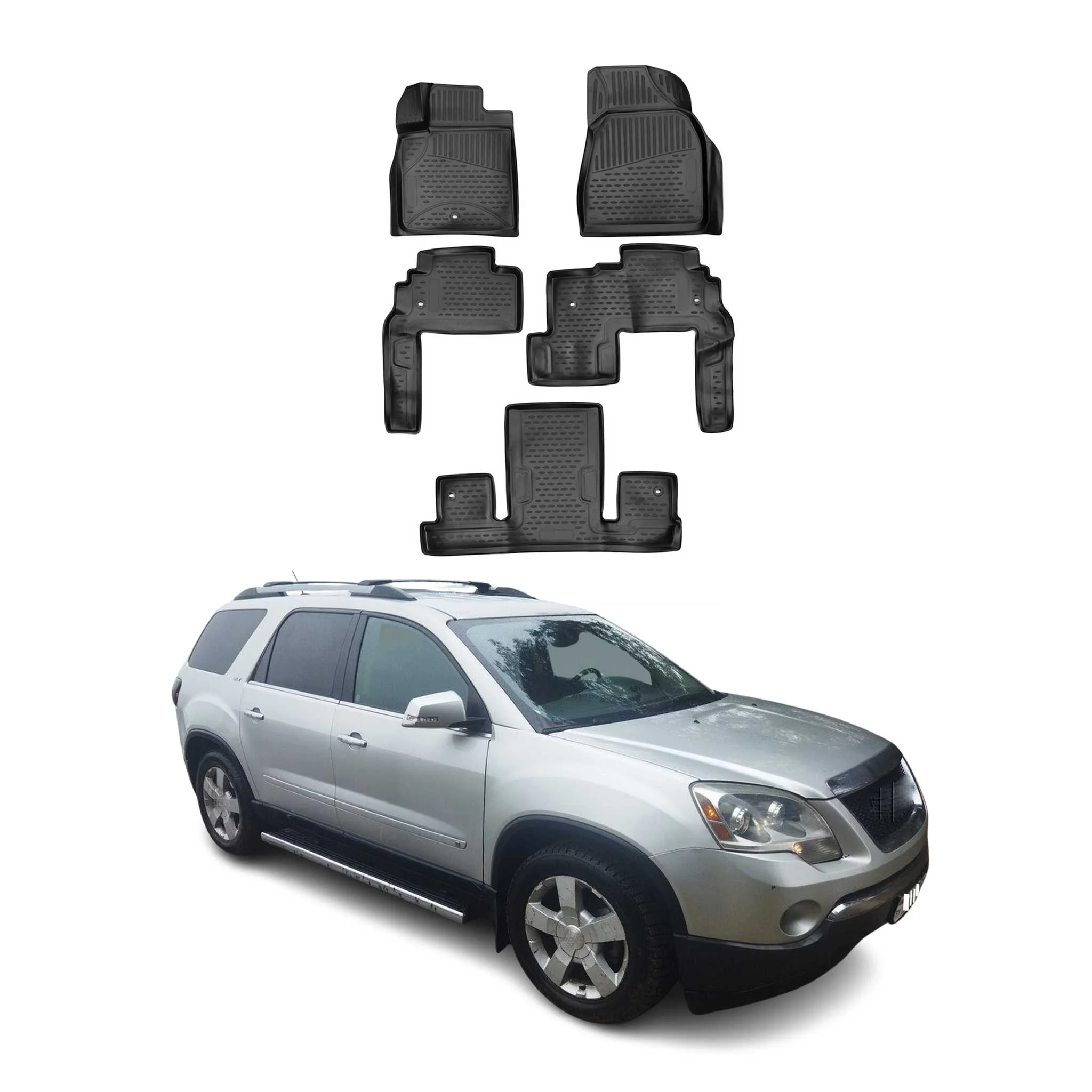 2007-2016 GMC Acadia Floor Mats Liners Full Set All Weather Black