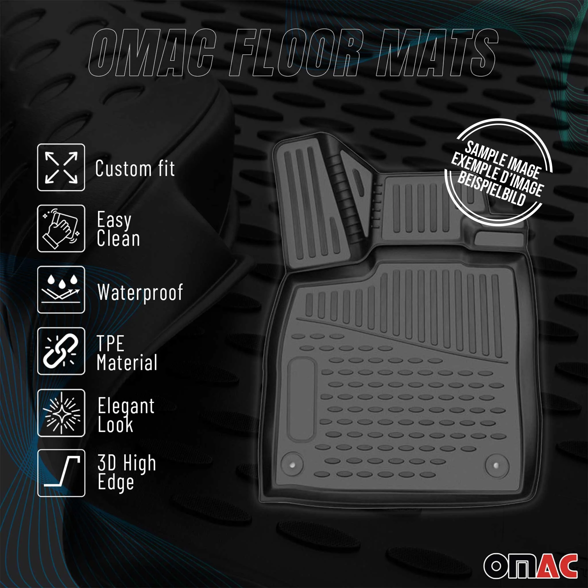 2008-2017 Buick Enclave Floor Mats Liners Full Set All Weather Black - Image 3