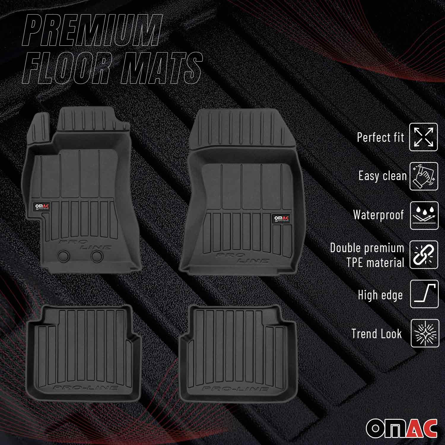 2008-2014 Subaru Impreza WRX Premium Floor Mats Liners Full Set All Weather Heavy Duty - Image 2