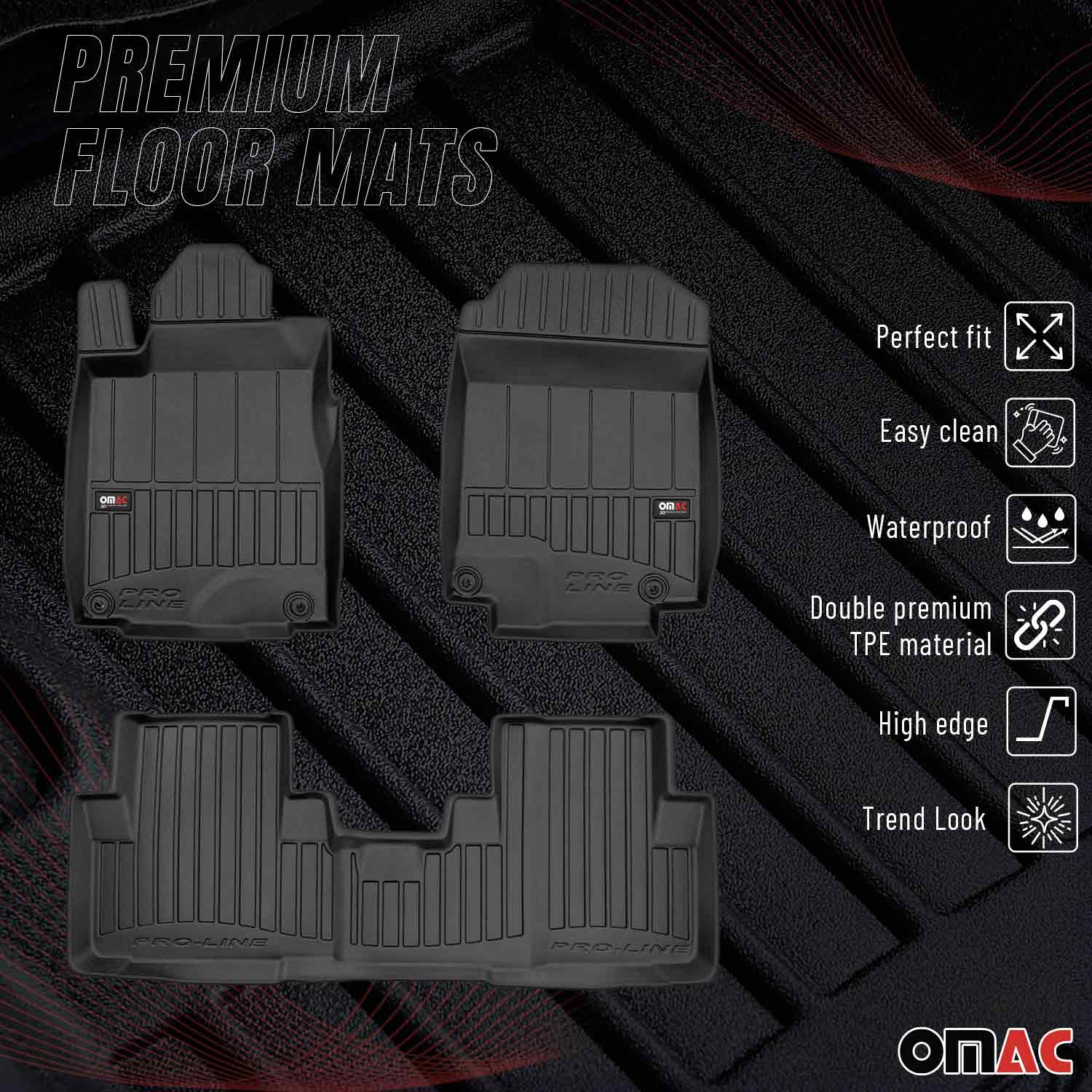 2012-2016 Honda CR-V Premium Floor Mats Liners Full Set All Weather Heavy Duty - Image 2