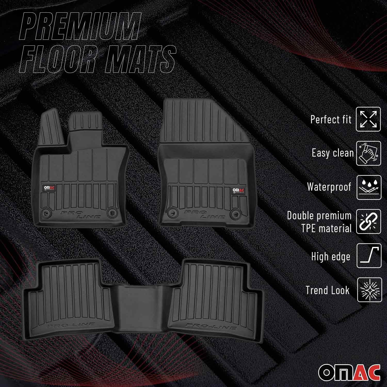2015-2021 Ford Mustang Premium Floor Mats Liners Full Set All Weather Heavy Duty - Image 2
