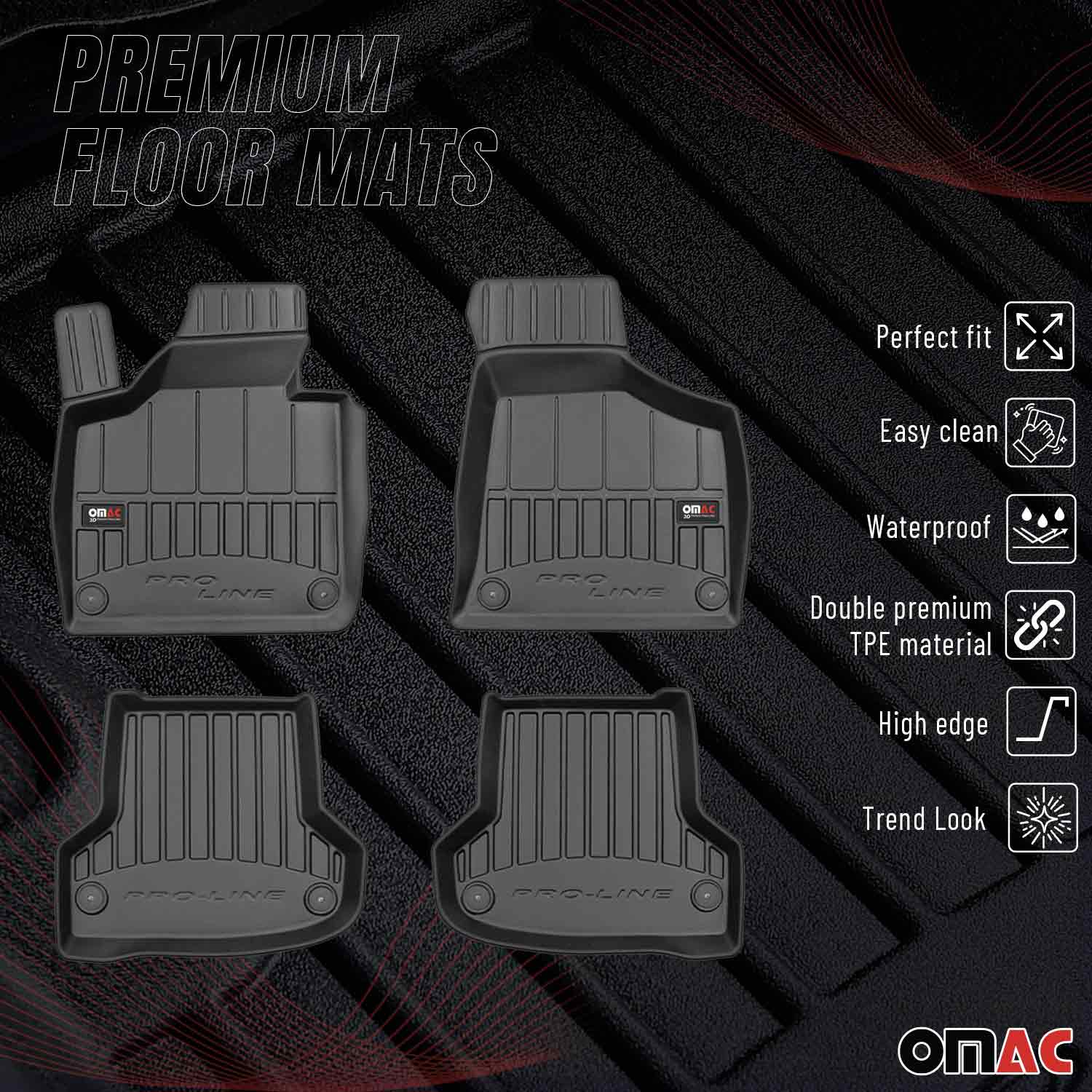 2020-2026 Porsche Taycan Premium Floor Mats Liners Full Set All Weather Heavy Duty - Image 2