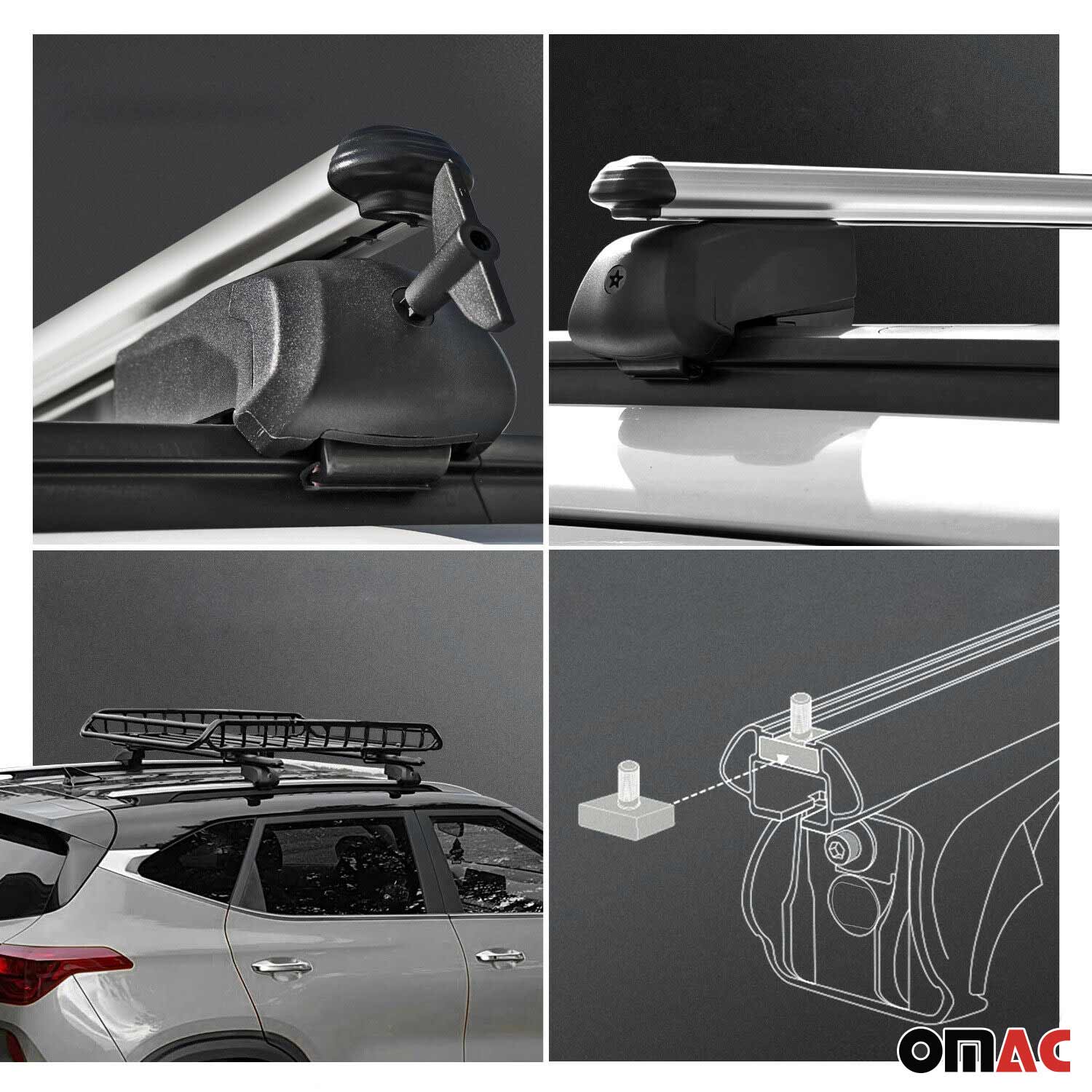 2024 Lincoln Nautilus Roof Rack Cross Bars Silver - Image 4