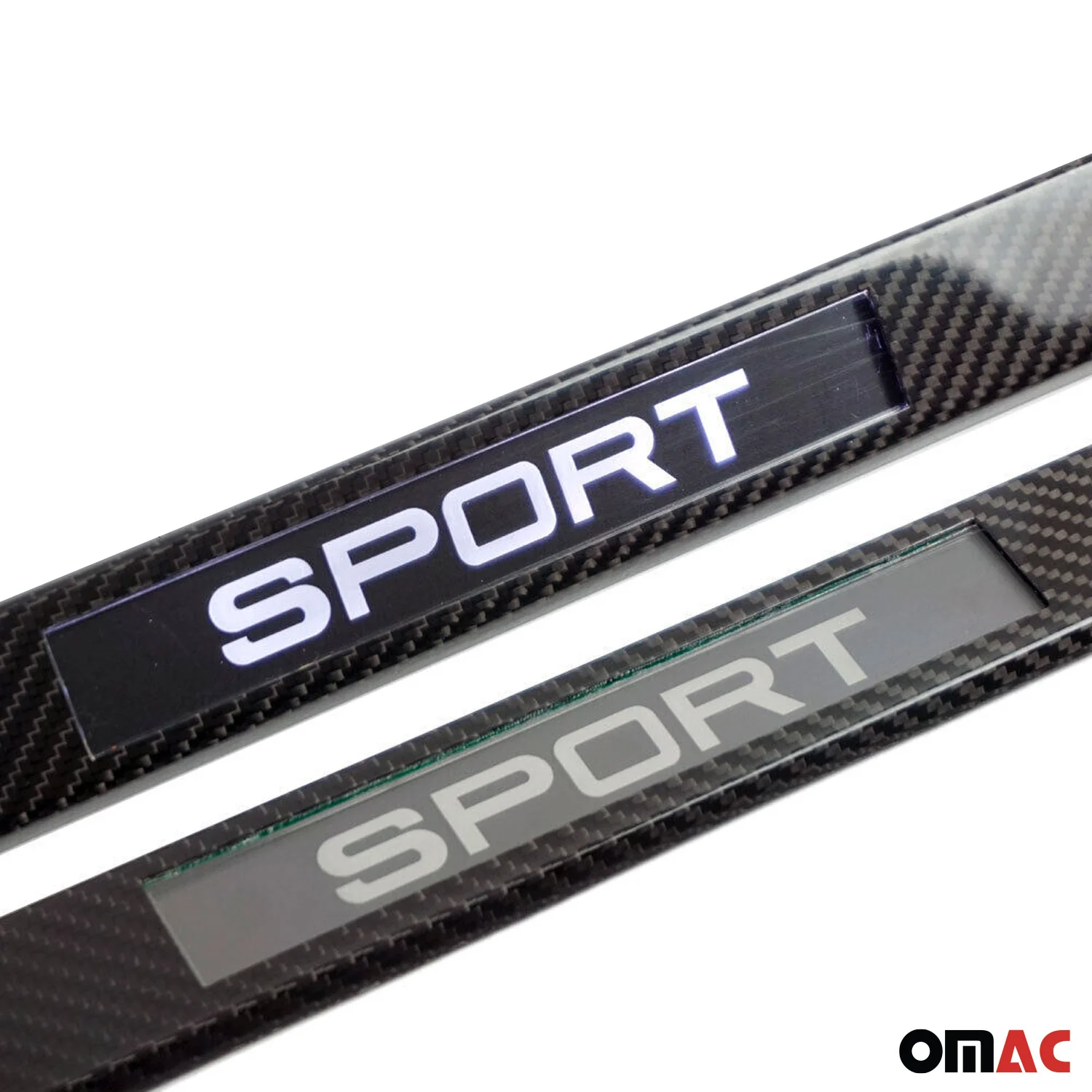 BMW 1 Series Door Sill Scuff Plate Illuminated Carbon Fiber Black 2Pcs - Image 3