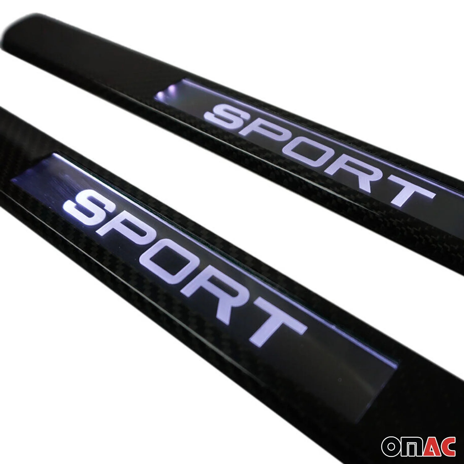 BMW 1 Series Door Sill Scuff Plate Illuminated Carbon Fiber Black 2Pcs - Image 7