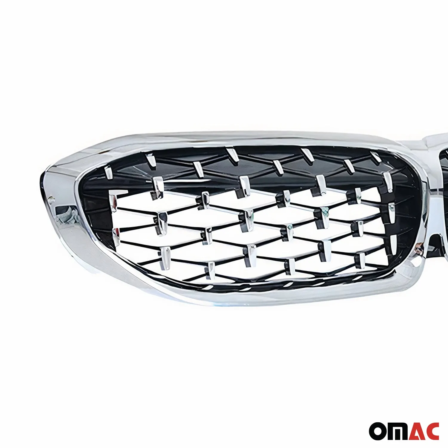 2019-2026 BMW 3 Series G20 Sedan Front Kidney Grille Glossy Black & Silvery Meteor - Image 4