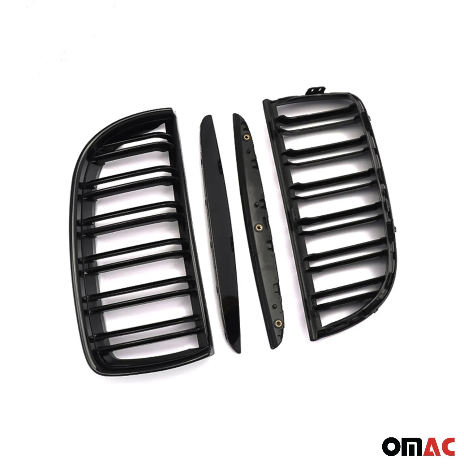2005-2008 BMW 3 Series E90 E91 E92 E93 PRE-FL Front Kidney Grille M3 Style Gloss Black Dual Slat - Image 5