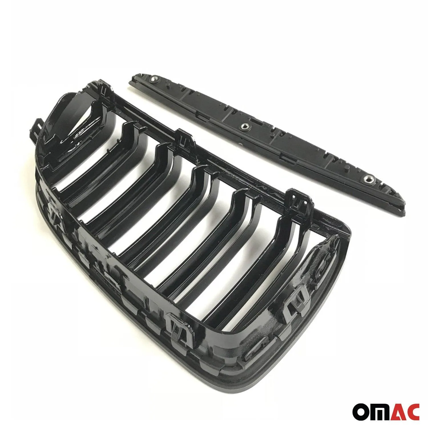 2005-2008 BMW 3 Series E90 E91 E92 E93 Pre-FL Front Kidney Grille M4 Style Gloss Black Dual Slat - Image 5