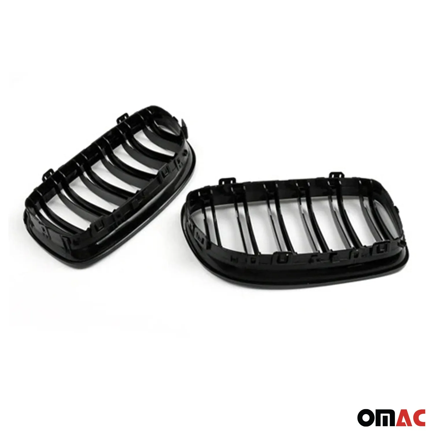 2009-2012 BMW 3 Series E90 E91 E92 E93 FL Front Kidney Grille M3 Style Gloss Black Dual Slat - Image 3