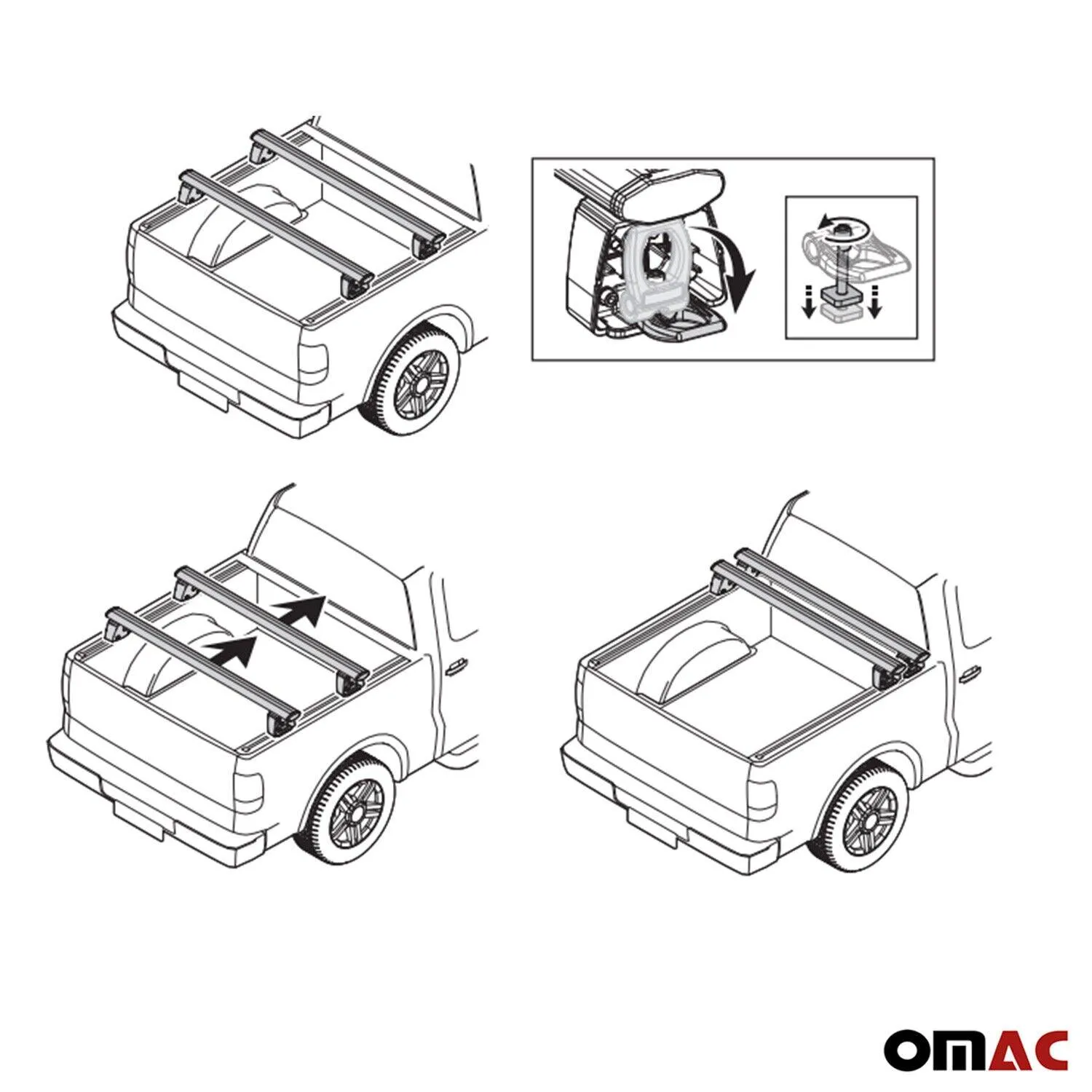 Chevrolet Colorado Truck Bed Rack System Alu Pick Up Sliding Rack 4Pcs - Image 4