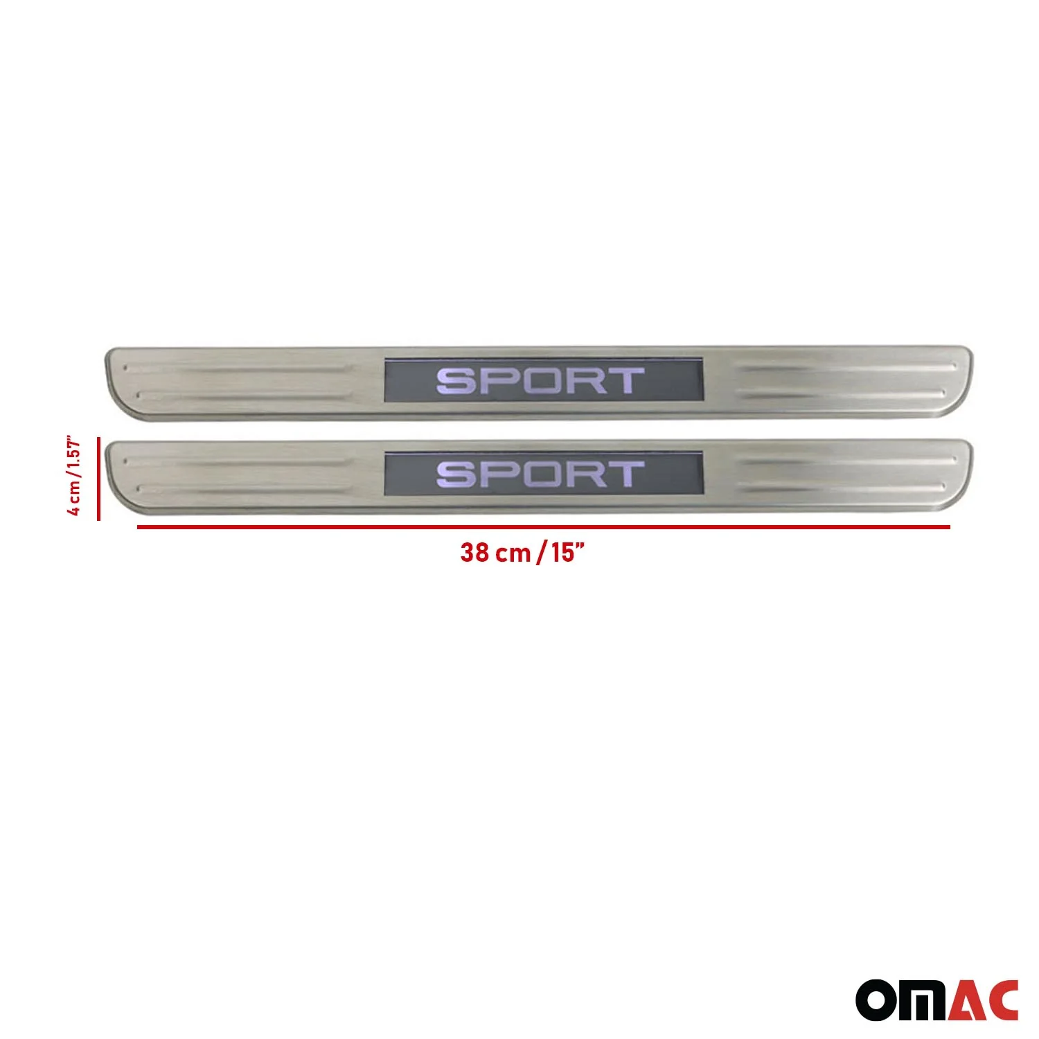 Chevrolet Corvette Door Sill Scuff Plate Illuminated Sport Stainless Steel Silver 2 Pcs - Image 3