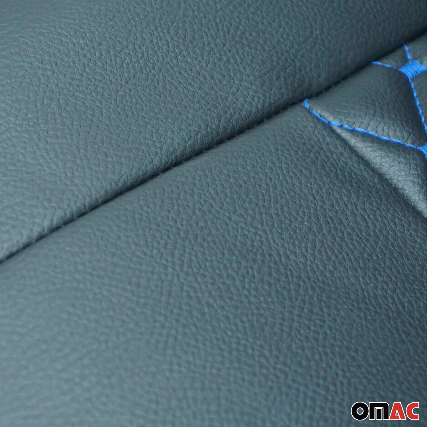 2015-2026 Ford Transit Leather Front Car Seat Covers Protector Black Blue - Image 10