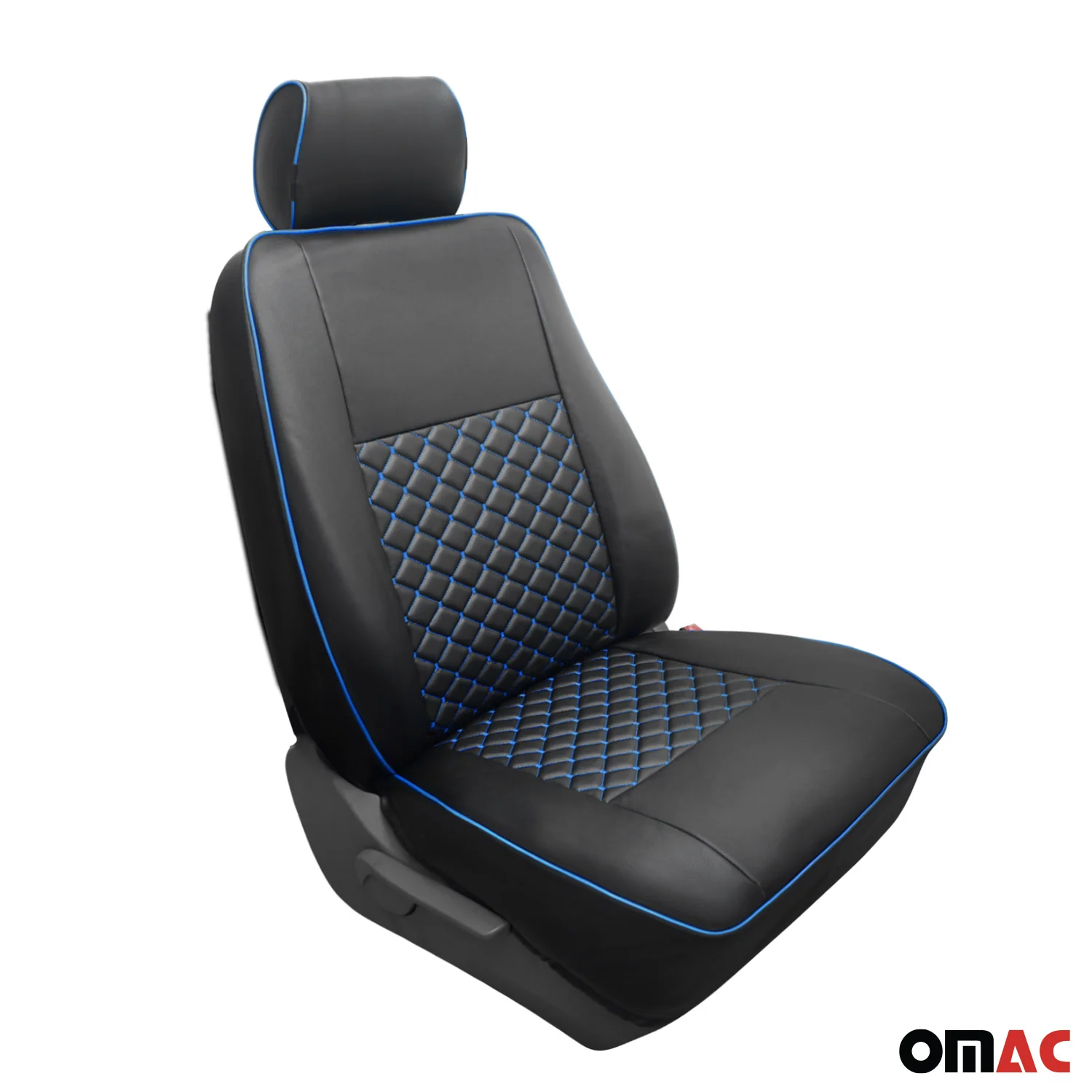 2015-2026 Ford Transit Leather Front Car Seat Covers Protector Black Blue - Image 7