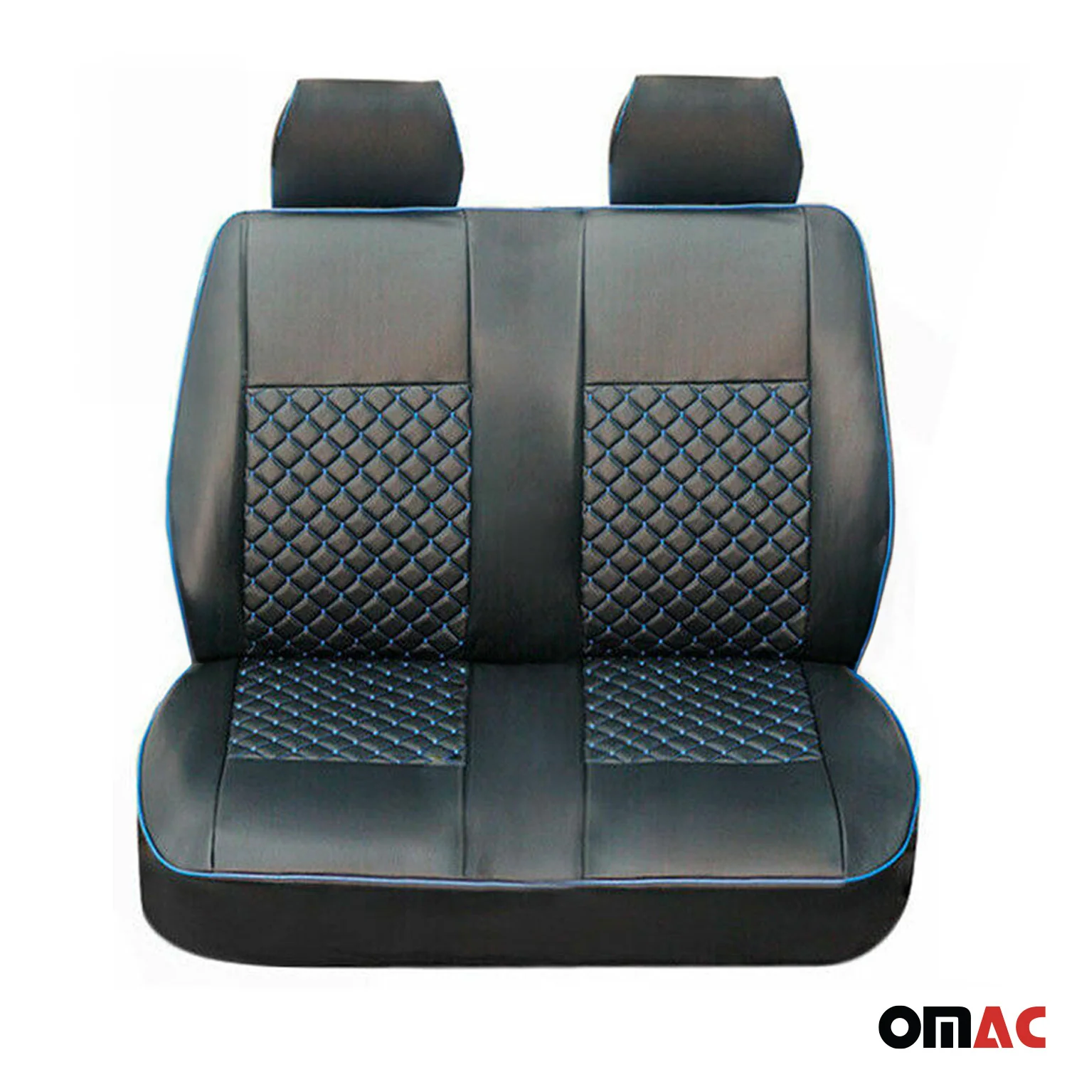 2015-2026 Ford Transit Leather Front Car Seat Covers Protector Black Blue - Image 8