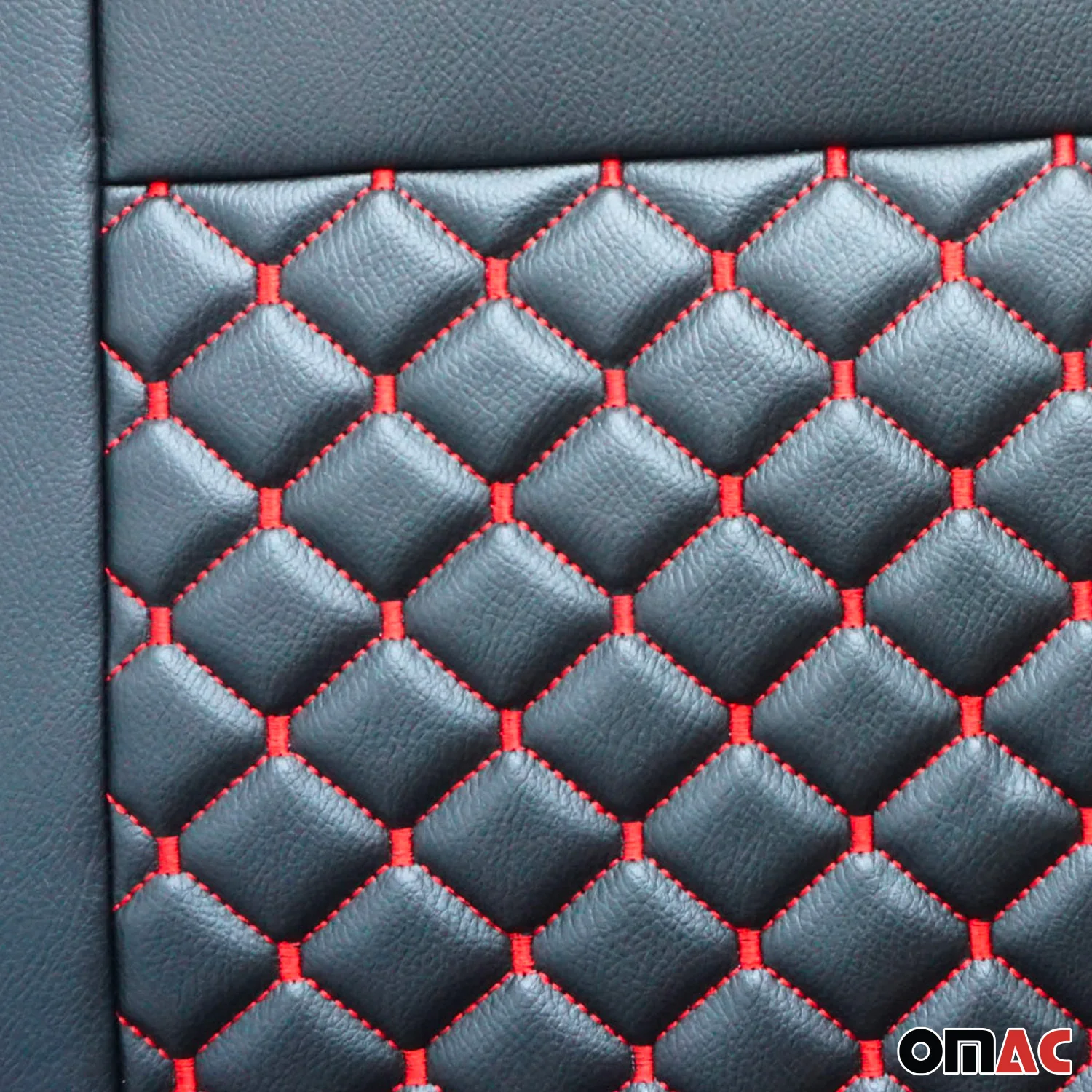 2015-2026 Ford Transit Leather Front Car Seat Covers Protector Black Red - Image 10