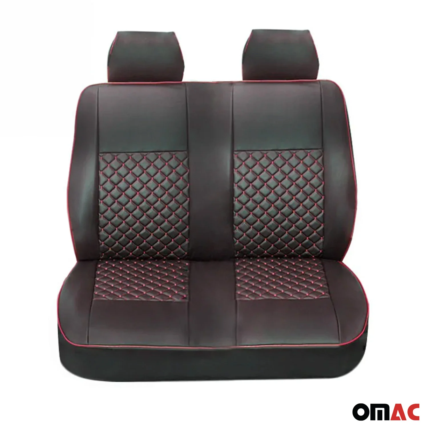 2015-2026 Ford Transit Leather Front Car Seat Covers Protector Black Red - Image 8