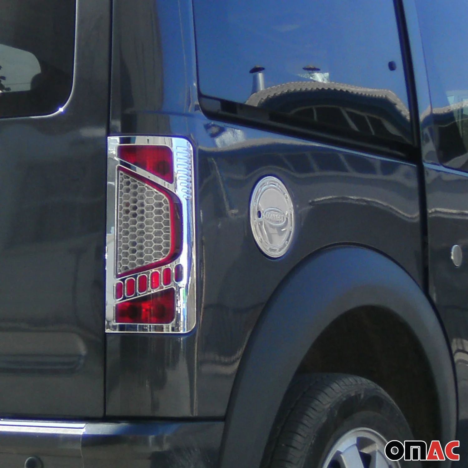 2010-2013 Ford Transit Connect Fuel Cap Cover & Door Streamer Trim Set Stainless Steel - Image 5