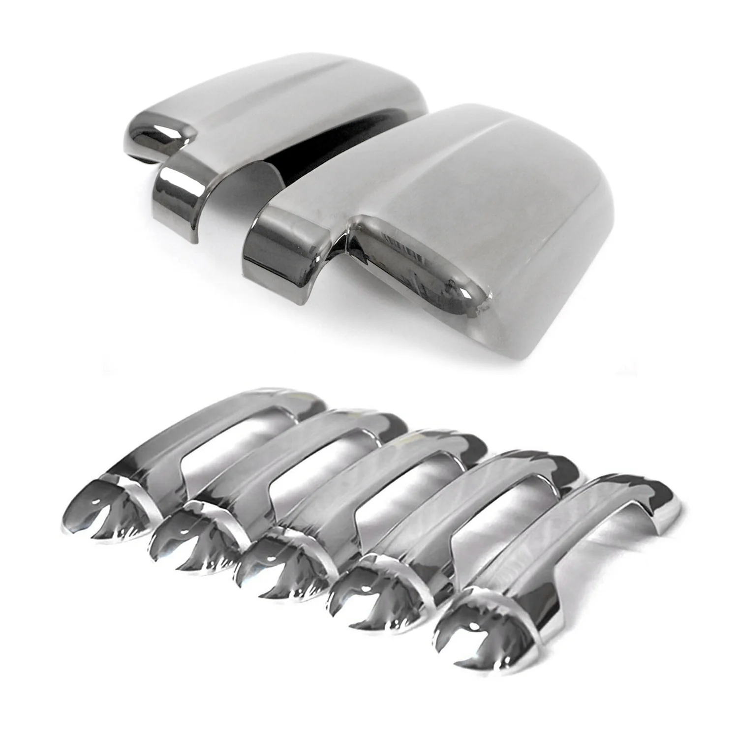 2010-2013 Ford Transit Connect Mirror Cover Caps & Door Handle Chrome Set - Image 7