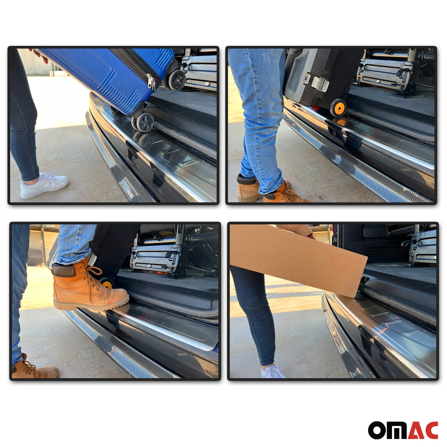 2010-2013 Ford Transit Connect Rear Bumper Sill Cover Protector Brushed Stainless Steel - Image 3