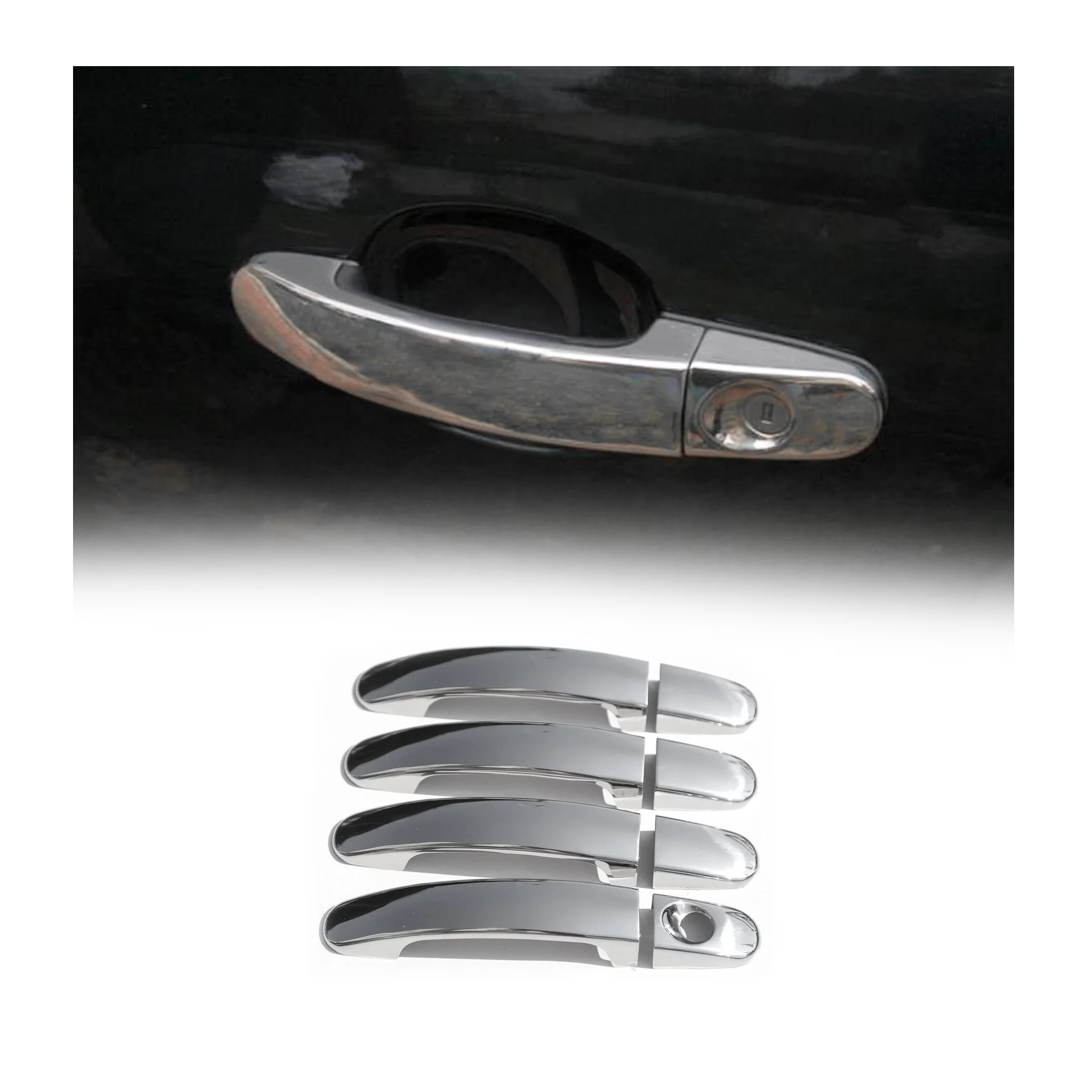 2014-2023 Ford Transit Connect Car Door Handle Cover Protector Steel Chrome 8 Pcs