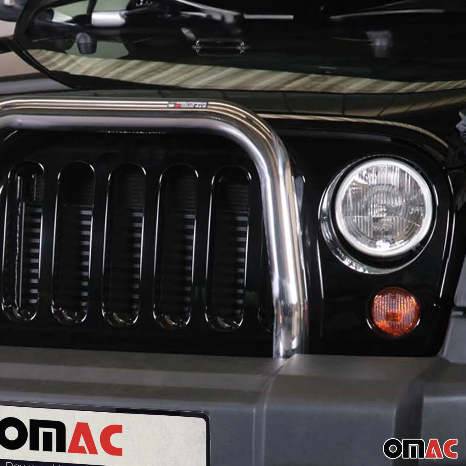 2007-2018 Jeep Wrangler Bull Bar Push Front Bumper Grille Silver 1 Pc - Image 3