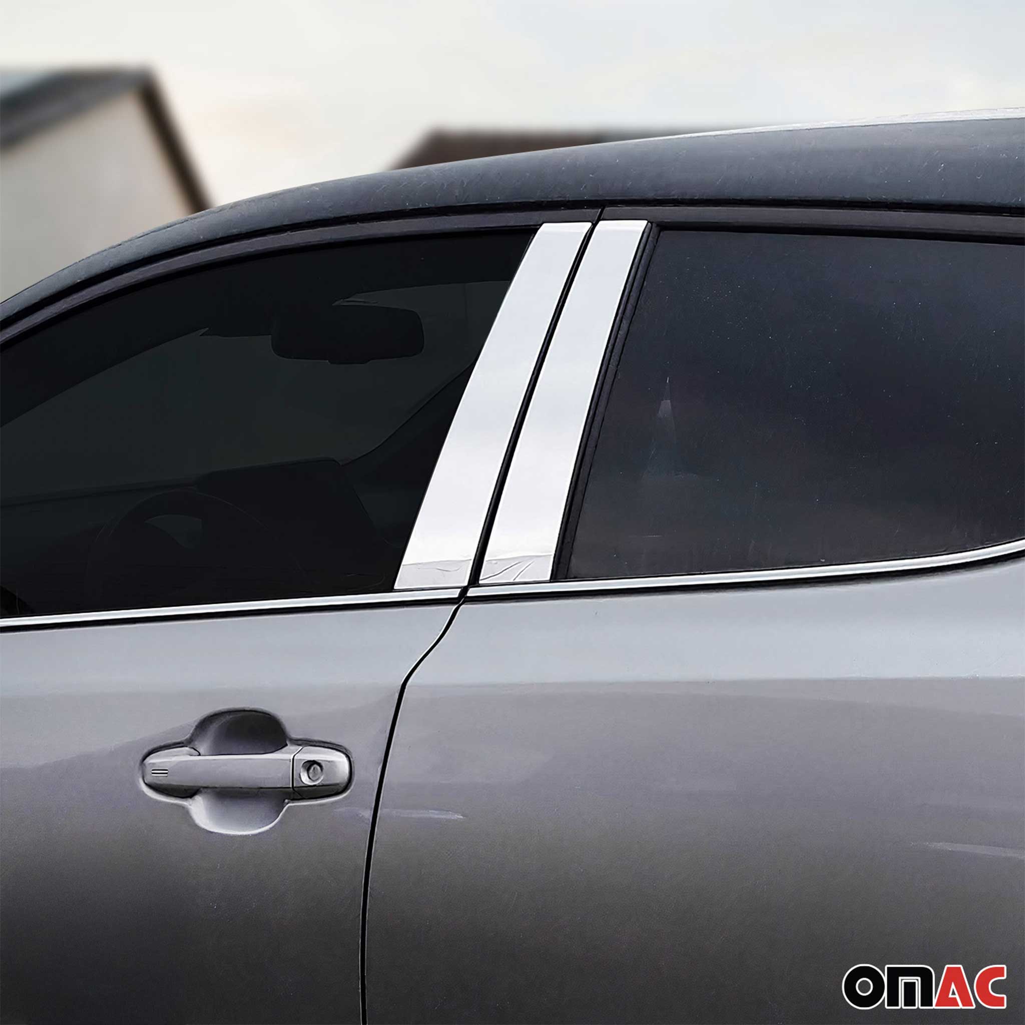 2015-2022 RAM ProMaster City B Pillar Trim Window & Side Door Trim Set Stainless Steel Chrome - Image 3