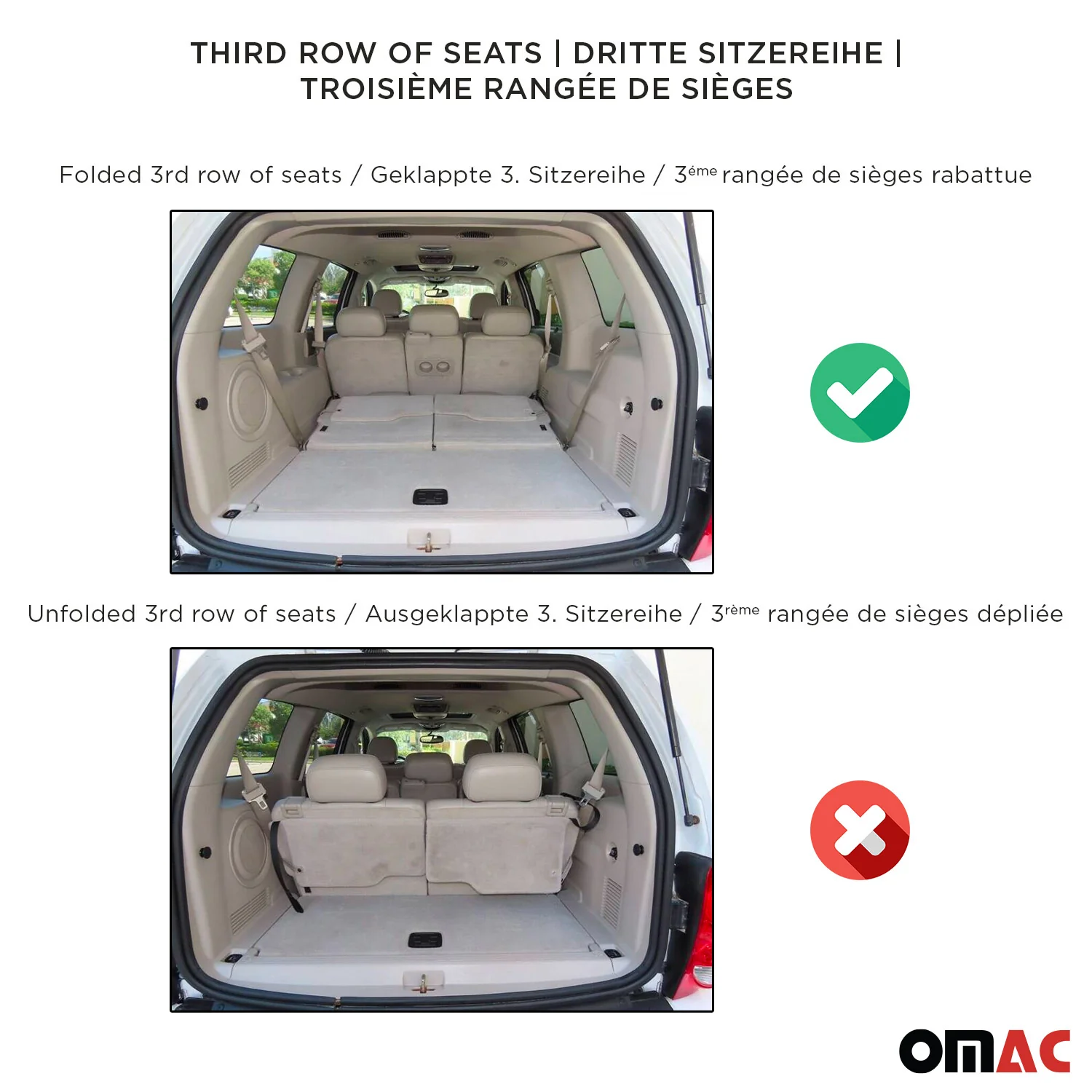 2019-2026 Subaru Ascent Cargo Liner Trunk Mat All Weather behind 3rd Row Black - Image 3