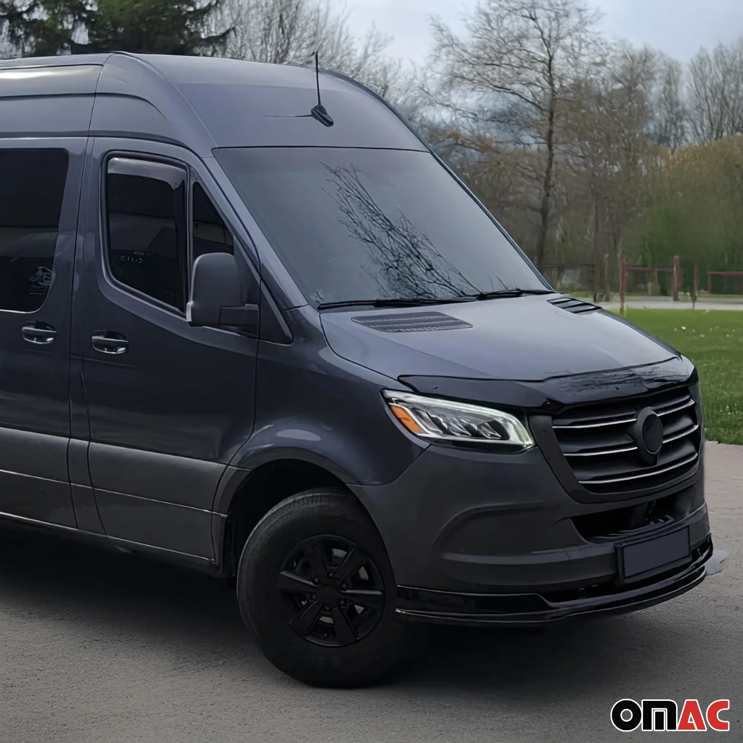 2019-2026 Mercedes Sprinter W907 910 Front Bumper Lip Splitter Black 1 Pc - Image 3