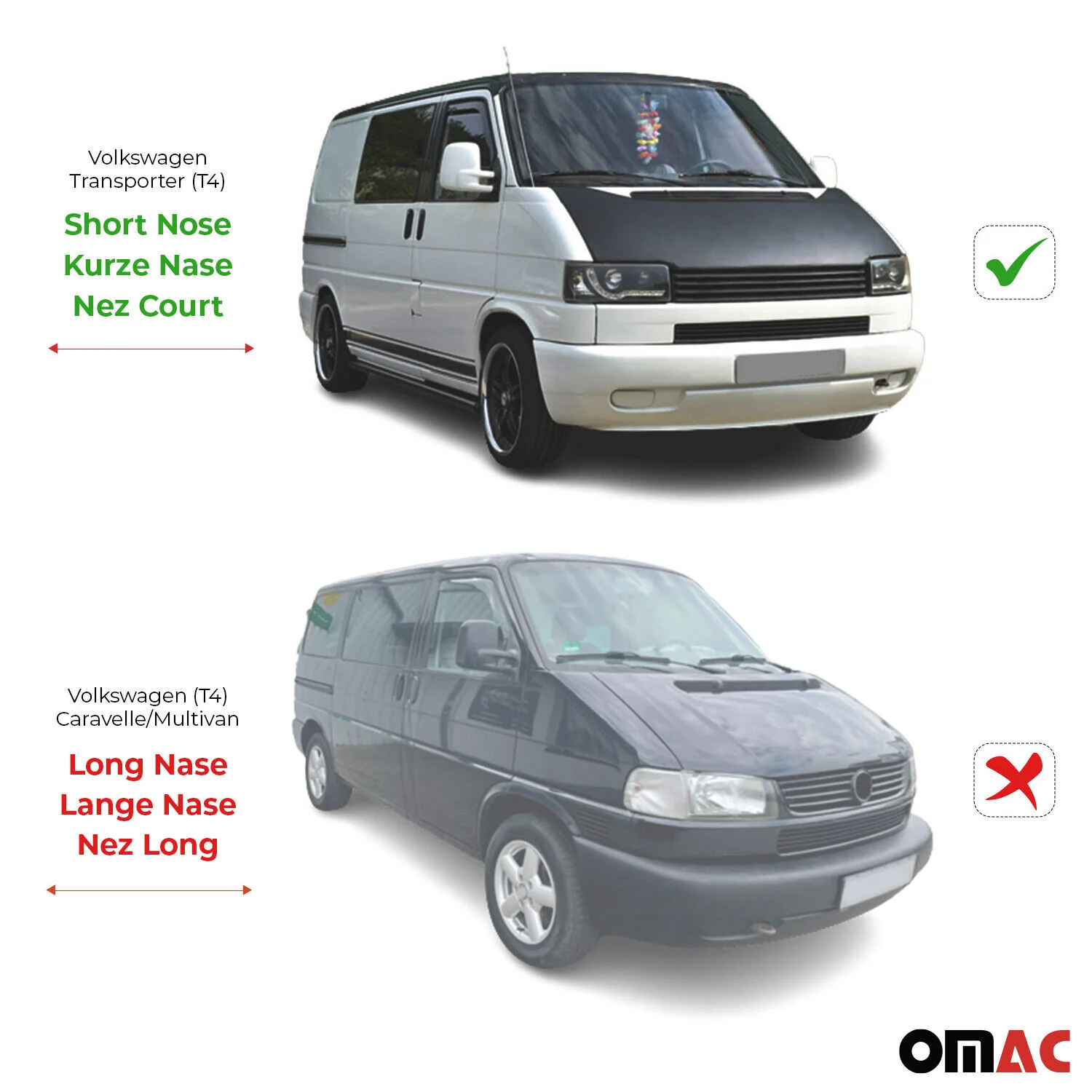1993-2003 VW Eurovan Car Bonnet Mask Hood Bra Short End Black Full Coverage - Image 5