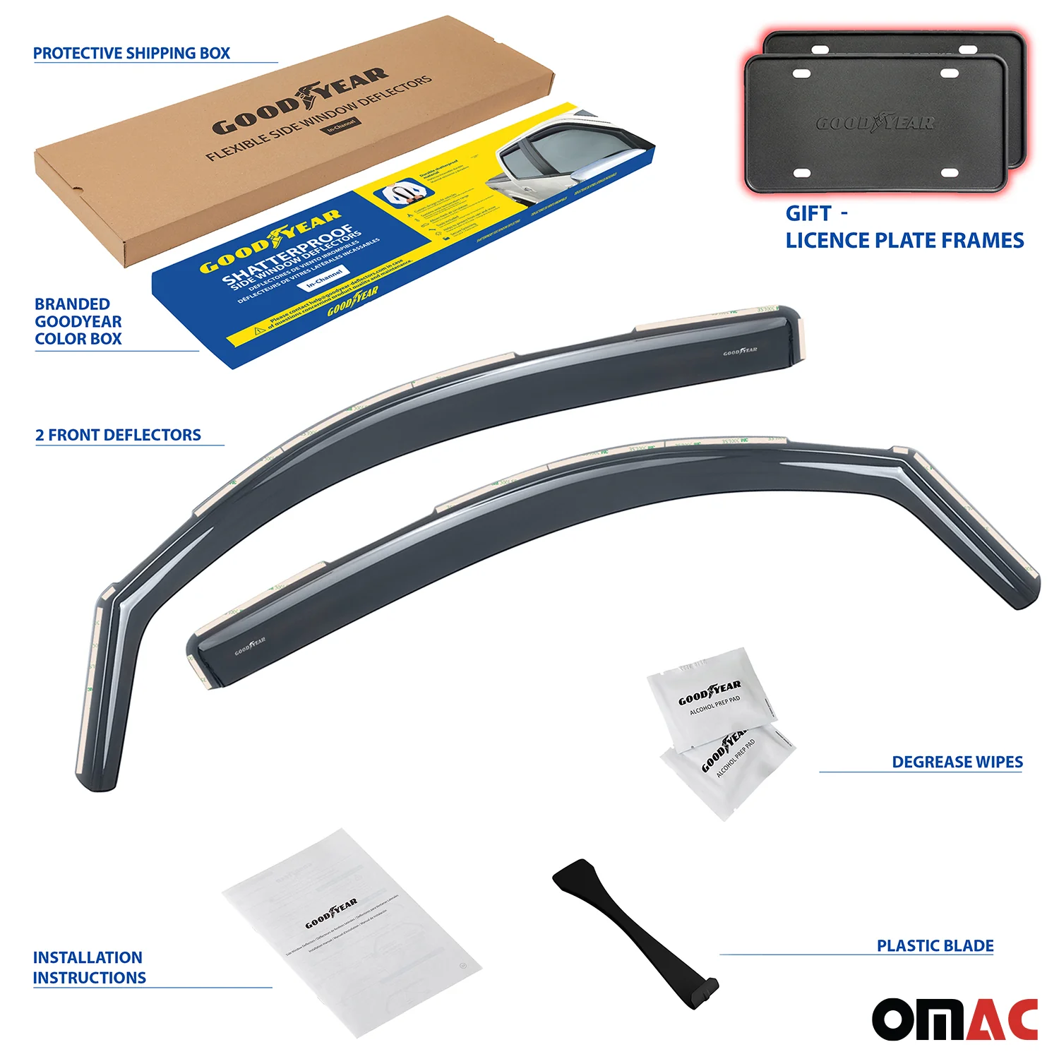 Goodyear Wind Deflectors for GMC Savana 2500 3500 1996-2025 Smoke 2 Pcs - Image 3