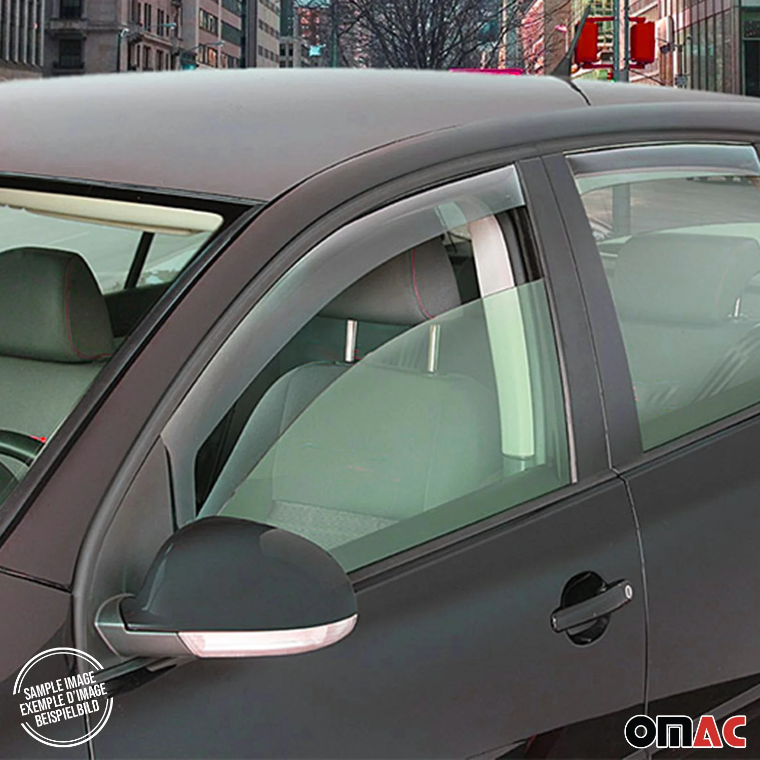 2014-2018 Mercedes Sprinter W906 Bug Shield Hood Deflector & Window Visor Kit 3Pcs Smoke - Image 9