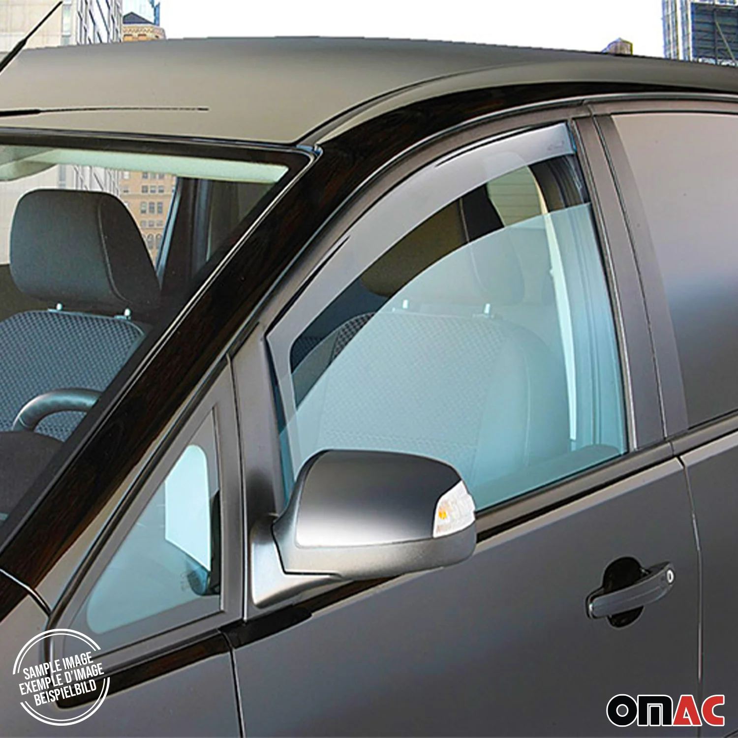 2015-2022 RAM ProMaster City Bug Shield Hood Deflector & Window Visor Kit 5Pcs Smoke - Image 3
