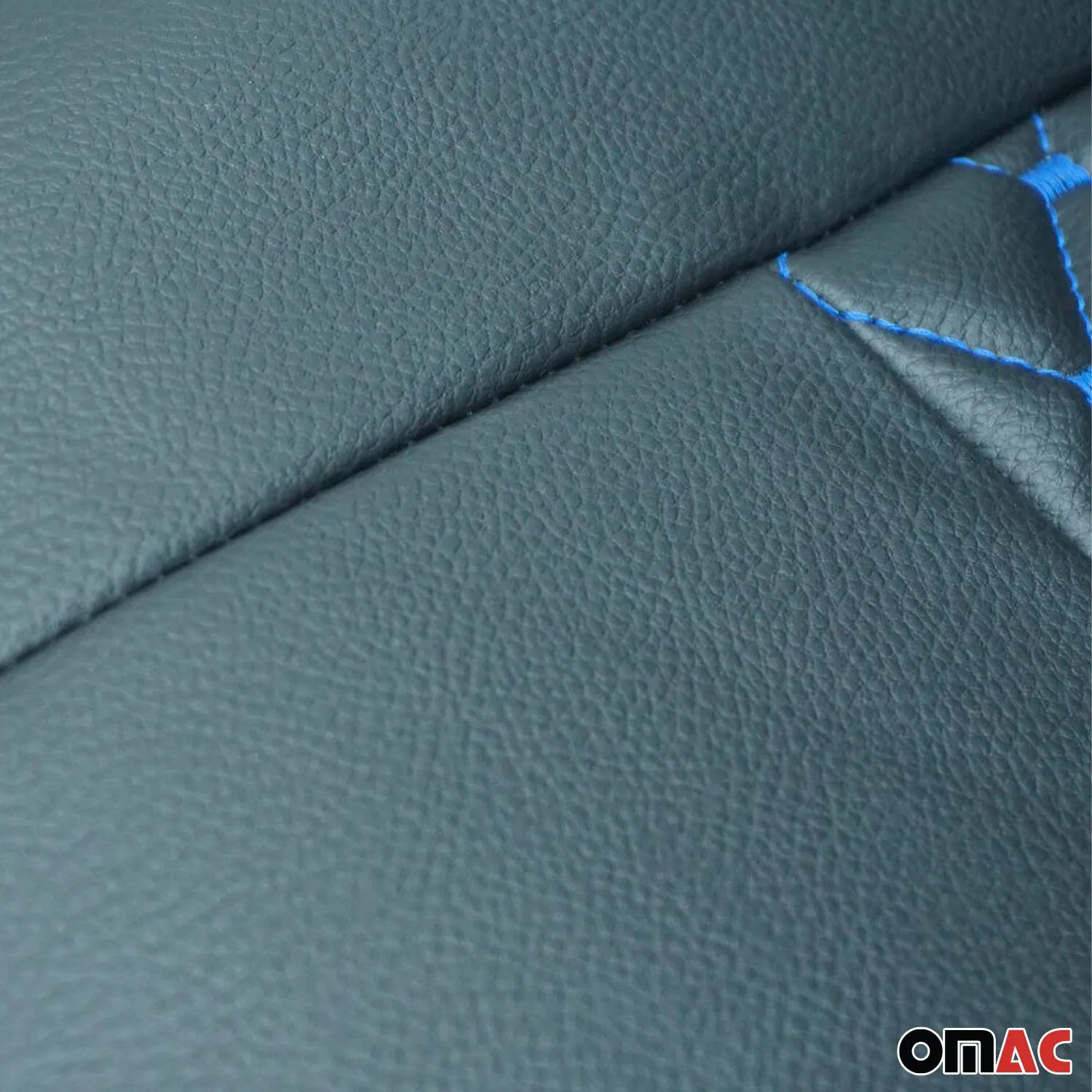 1993-2003 VW Eurovan Leather Car Seat Covers Protector Black Blue 2+1 - Image 10