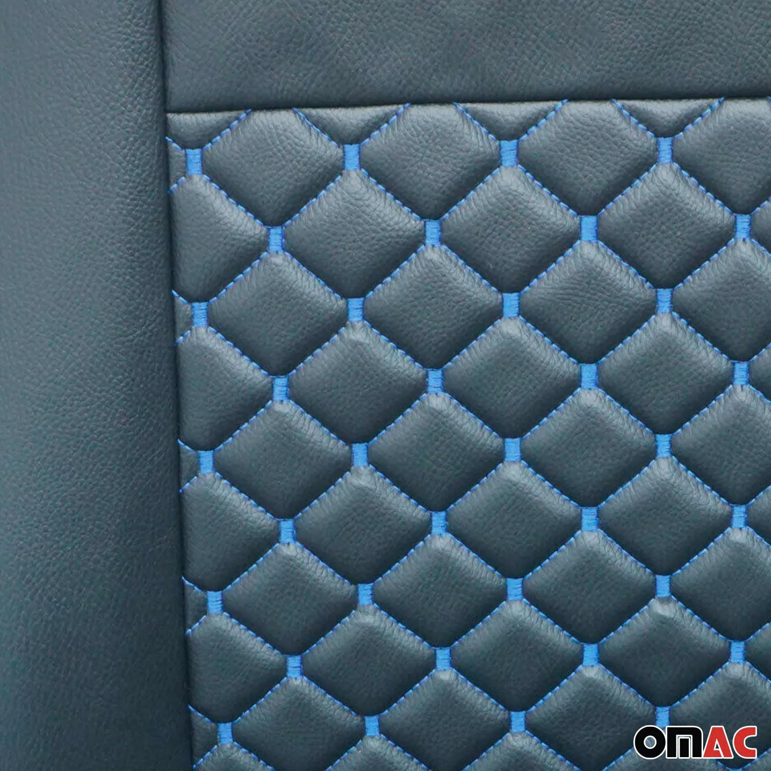 2015-2026 Ford Transit Leather Custom fit Car Seat Cover Black Blue - Image 8
