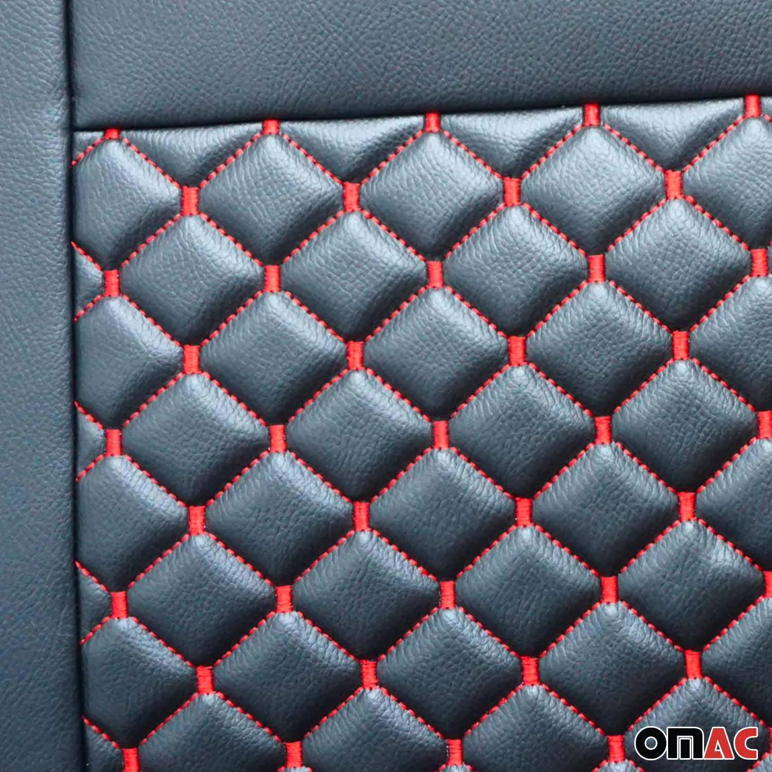 2015-2026 Ford Transit Leather Custom fit Car Seat Cover Black Red - Image 8