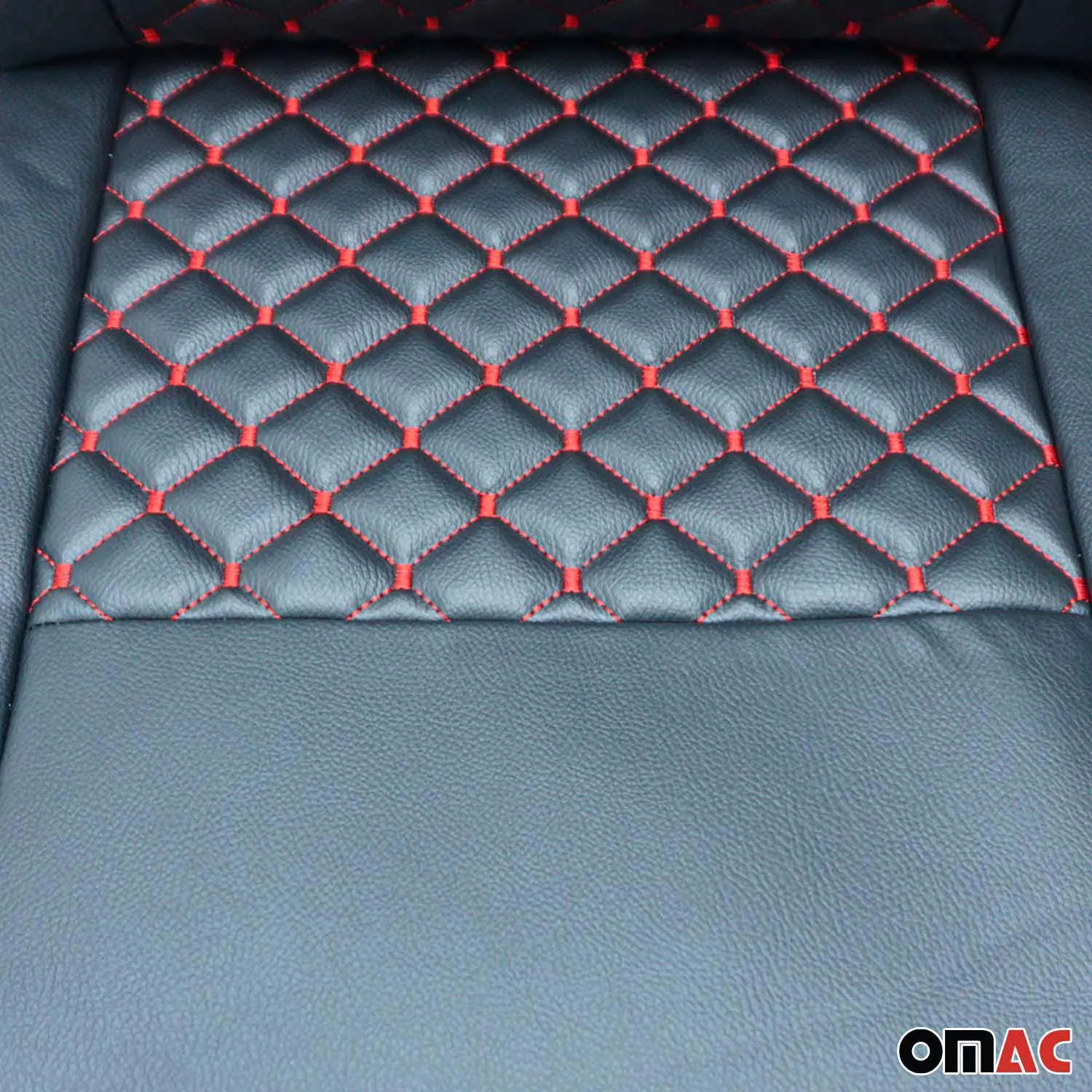 2015-2026 Ford Transit Leather Custom fit Car Seat Cover Black Red - Image 9