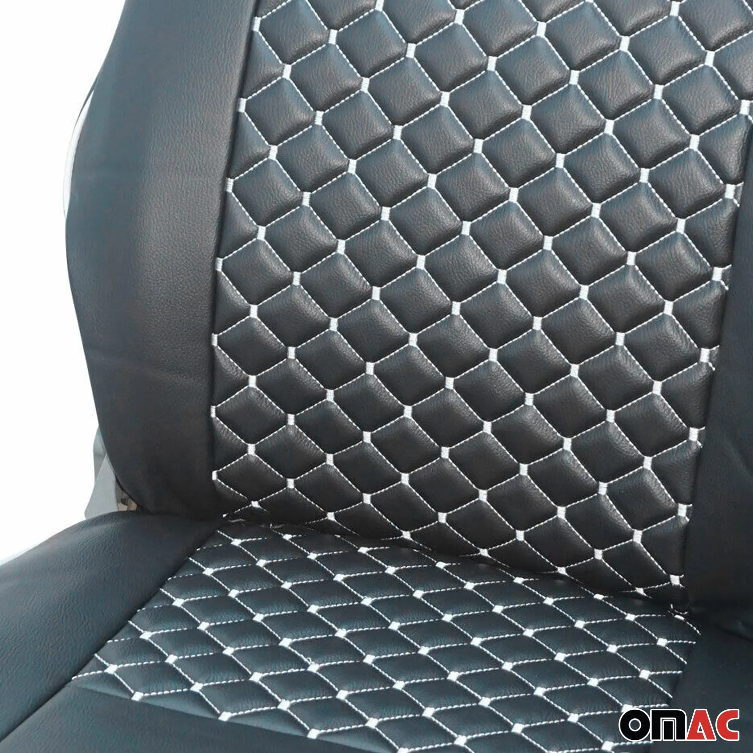 2015-2026 Ford Transit Leather Custom fit Car Seat Cover Black White - Image 7
