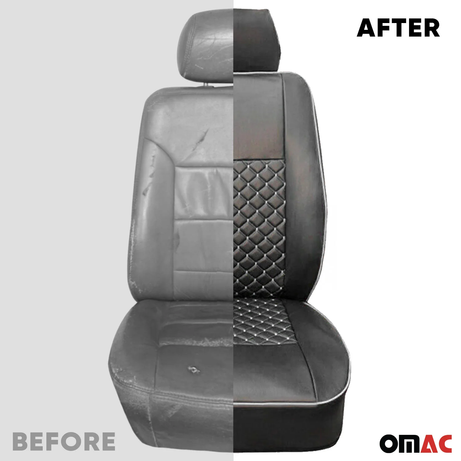 2006-2018 Mercedes Sprinter W906 Leather Custom fit Seat Cover Black White - Image 5