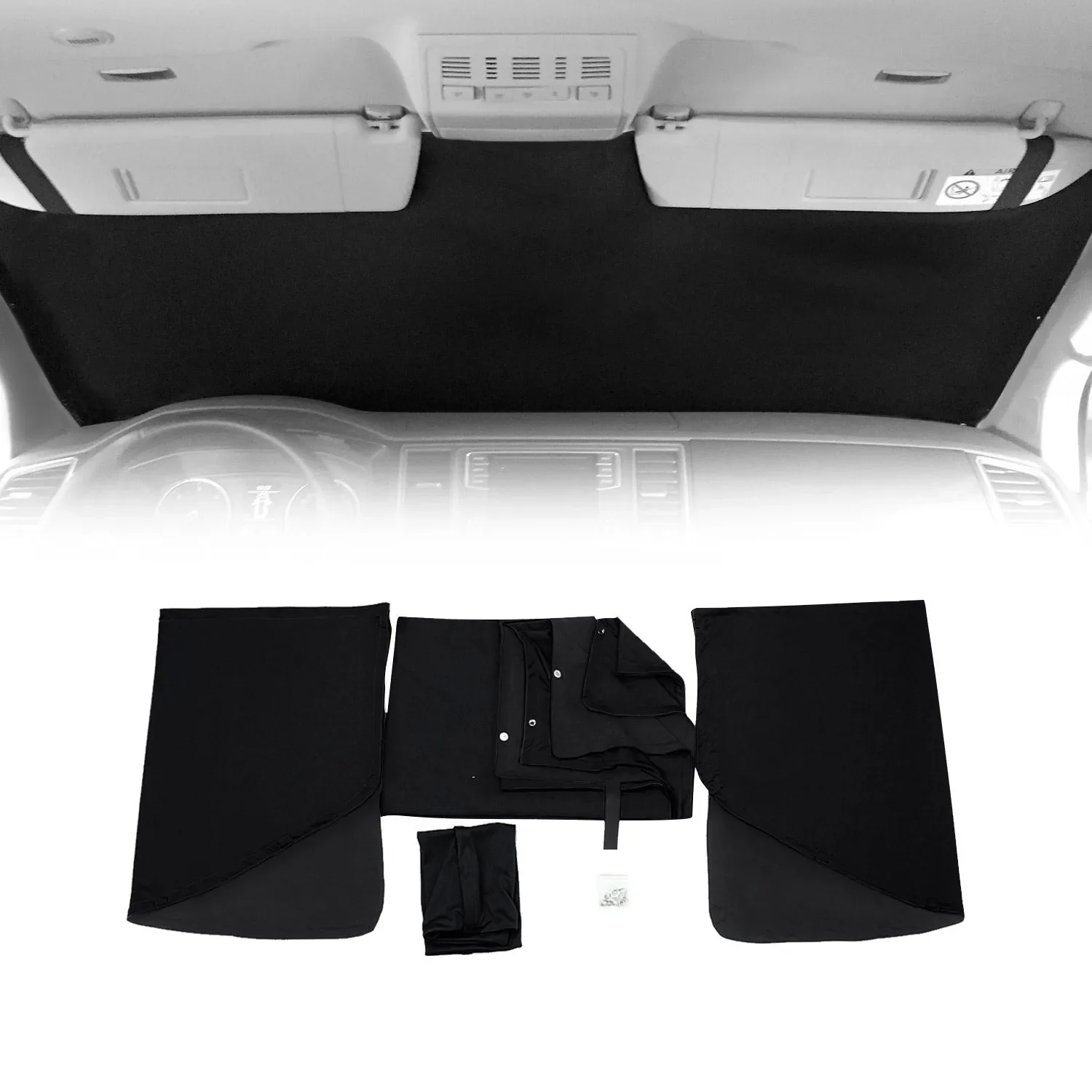 2014-2026 RAM ProMaster Magnetic Window Curtains UV Protection Black 3Pcs
