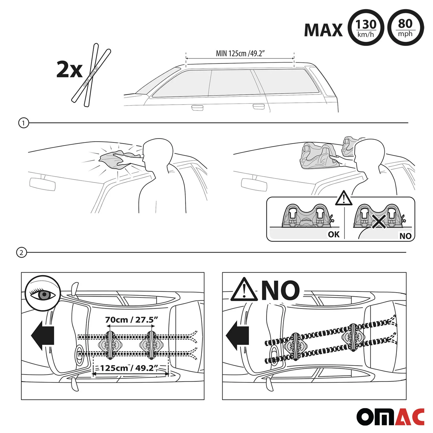 Magnetic Ski Snowboard Racks Roof Mount Car Carrier Black 2 Pieces - Image 4