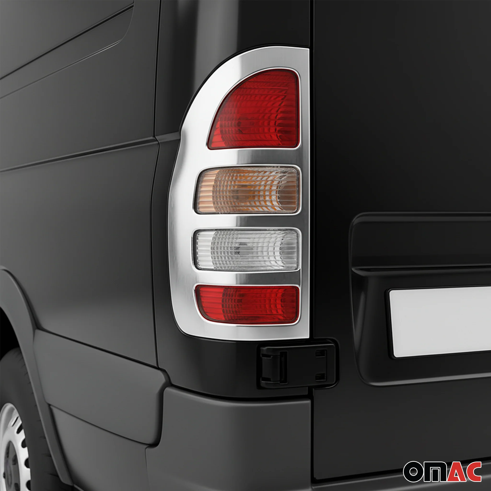 2003-2006 Dodge Sprinter Trunk Tail Light Trim Frame Stainless Steel Silver 2 Pcs - Image 3